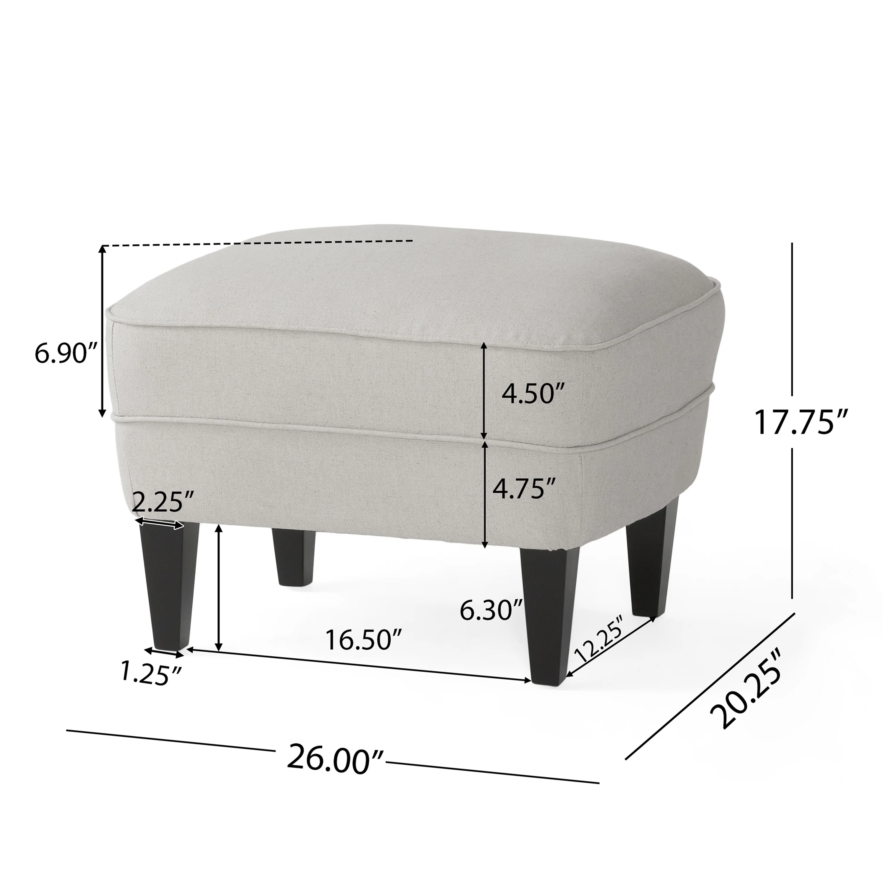 Teton Button Tufted Upholstered Club Chair With Footstool - furnishings