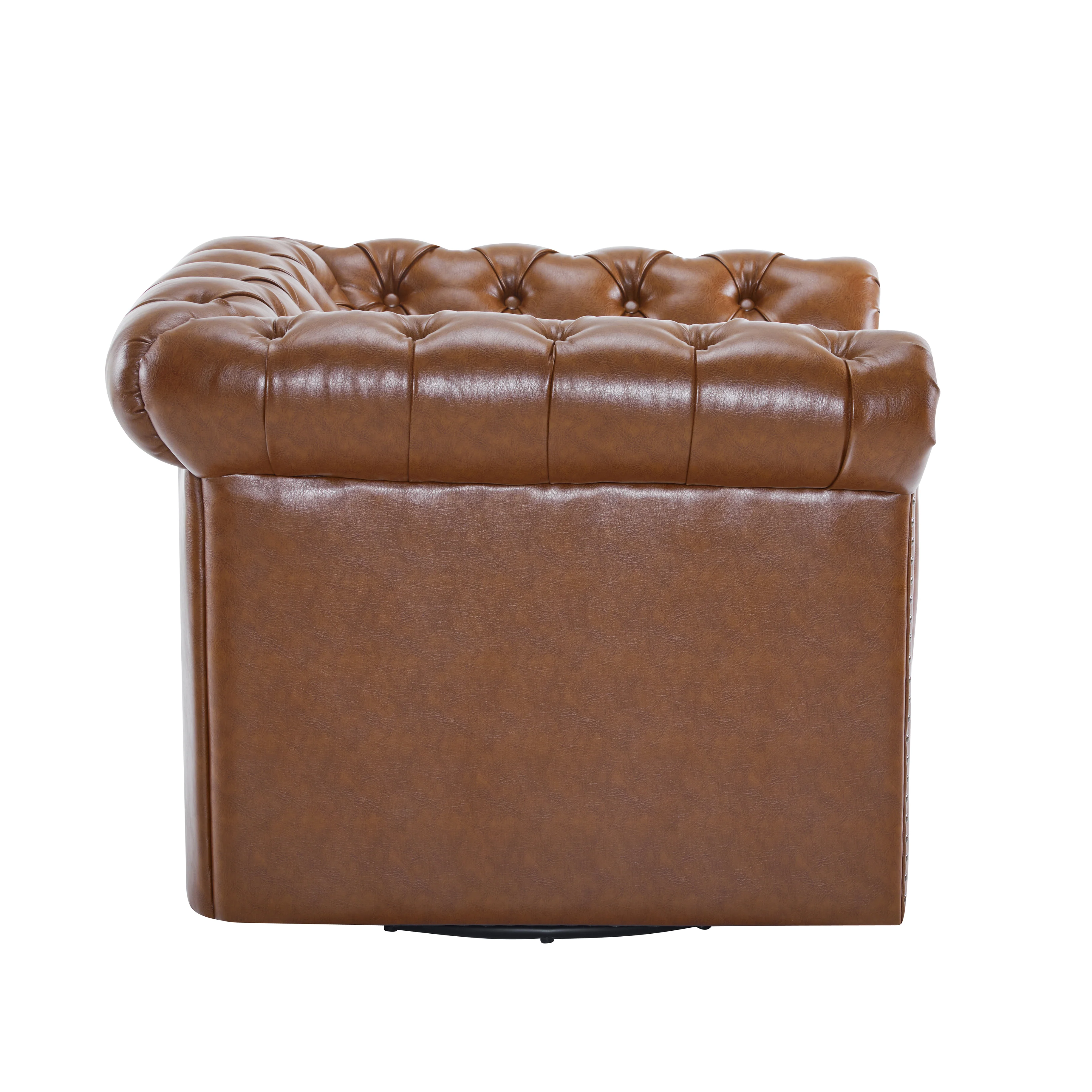 Lily Upholstered Tufted Chesterfield Swivel Club Chair - furnishings