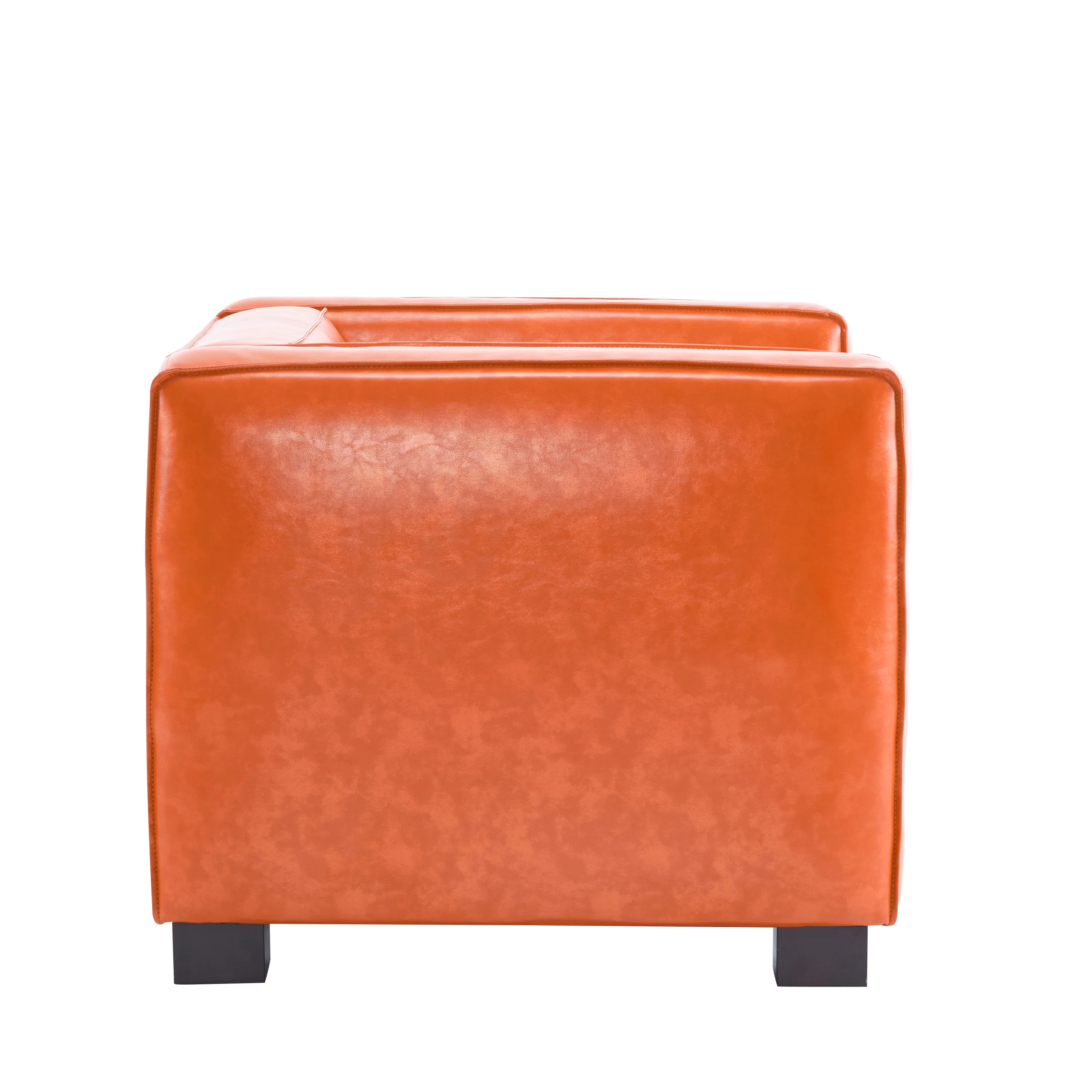 Minkler Orange Faux Leather Arm Chair - furnishings