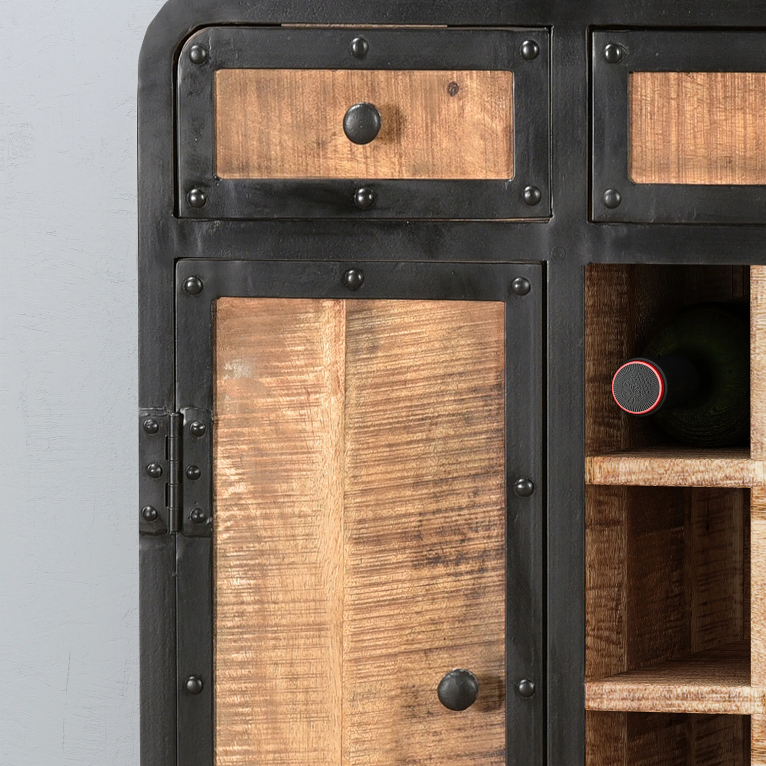 Spring Industrial Design Wine Rack Bar Cabinet - furnishings