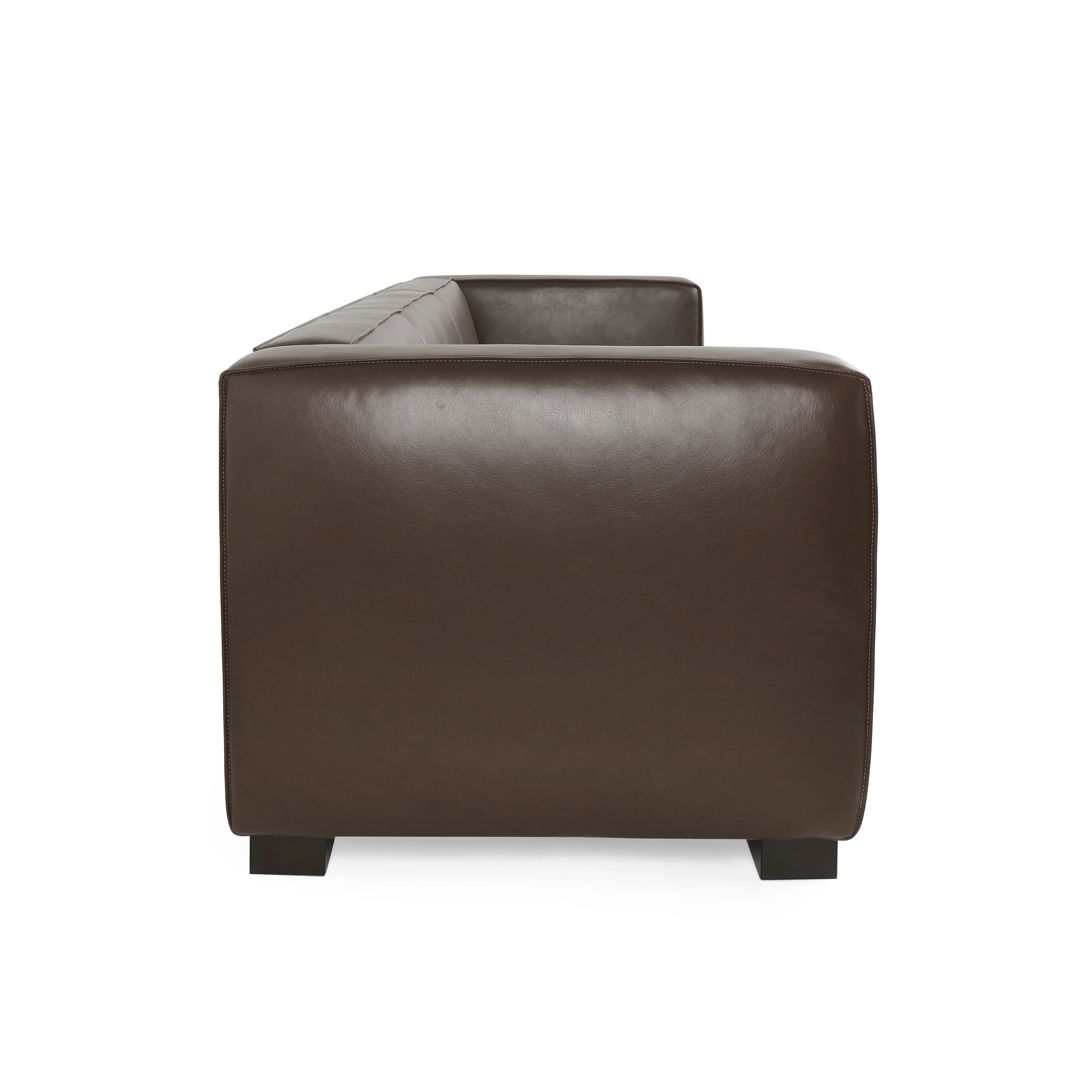 Minkler Contemporary Faux Leather 3 Seater Sofa - furnishings