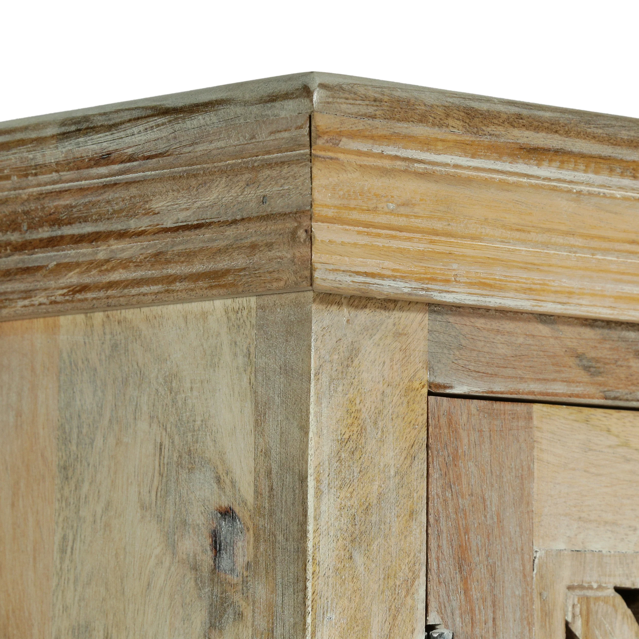 Scaggs Boho Handcrafted Mango Wood 3 Drawer Sideboard, Antique White - furnishings