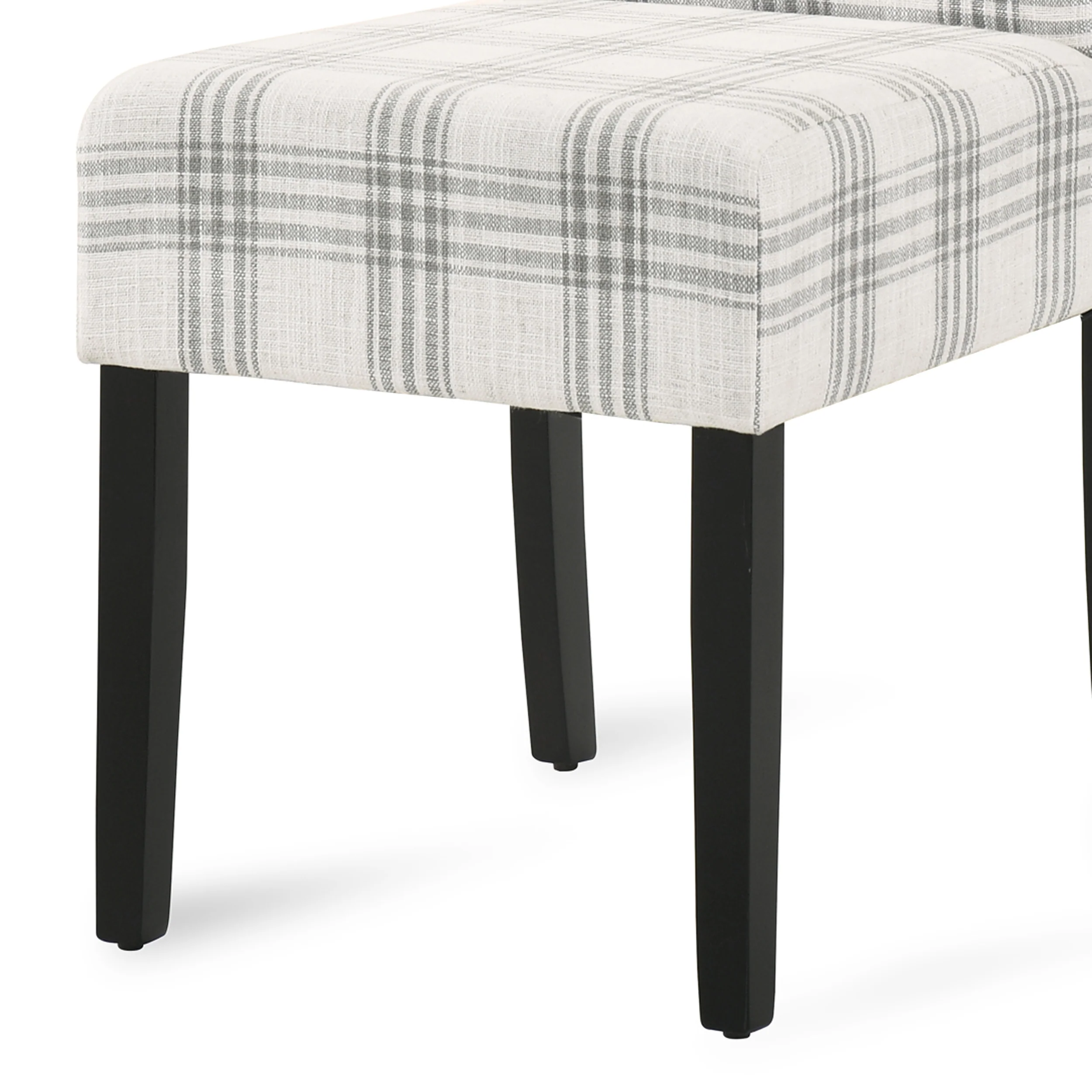 Percival Contemporary Upholstered Plaid Dining Chairs, Set of 2 - furnishings