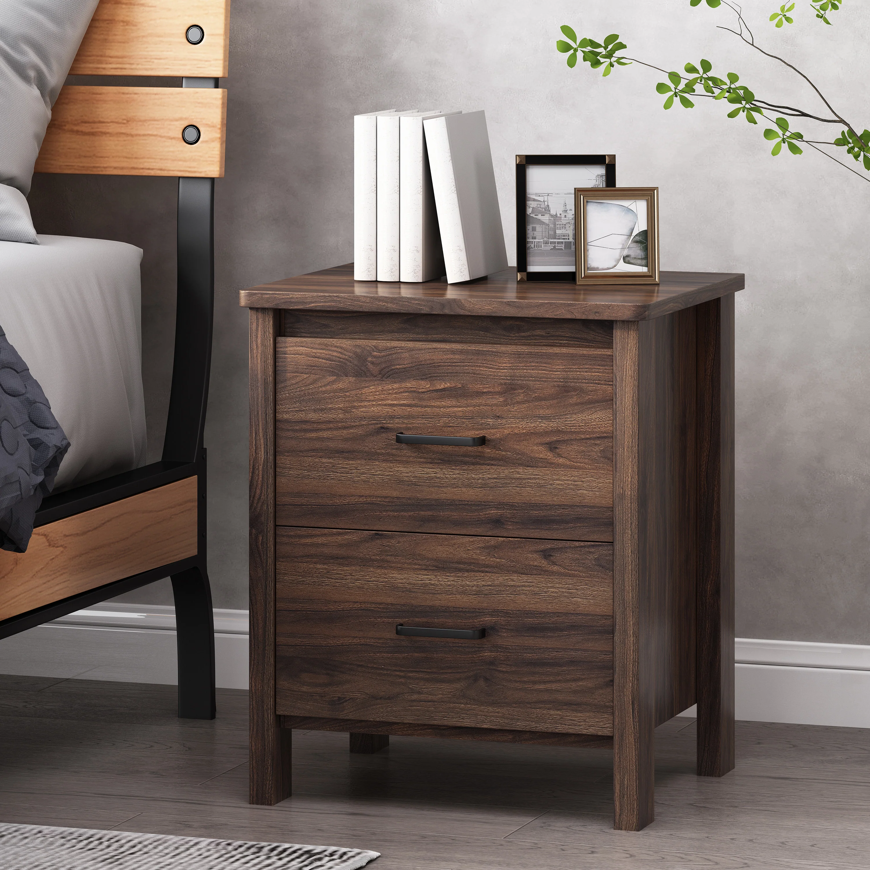 Titeca Contemporary 2 Drawer Nightstand - furnishings