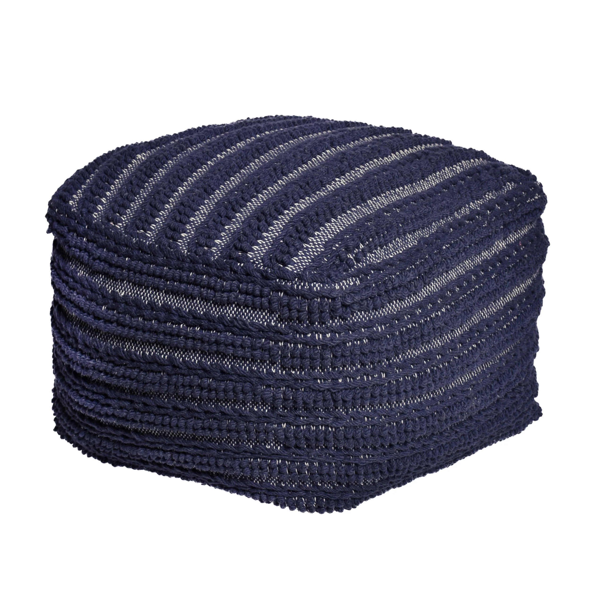 Marcia Boho Handcrafted Large Fabric Square Pouf - furnishings