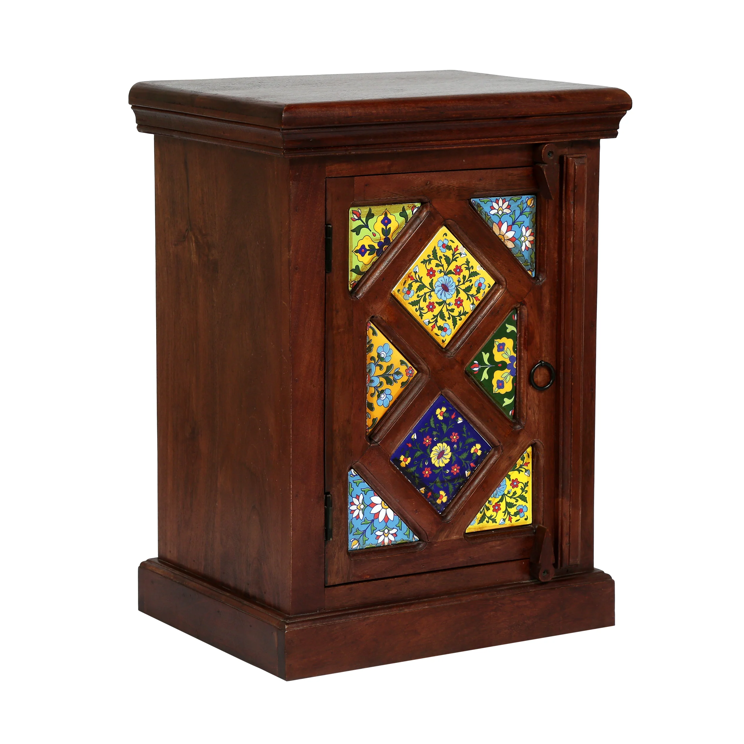 Picabo Handcrafted Boho Mango Wood Nightstand - furnishings
