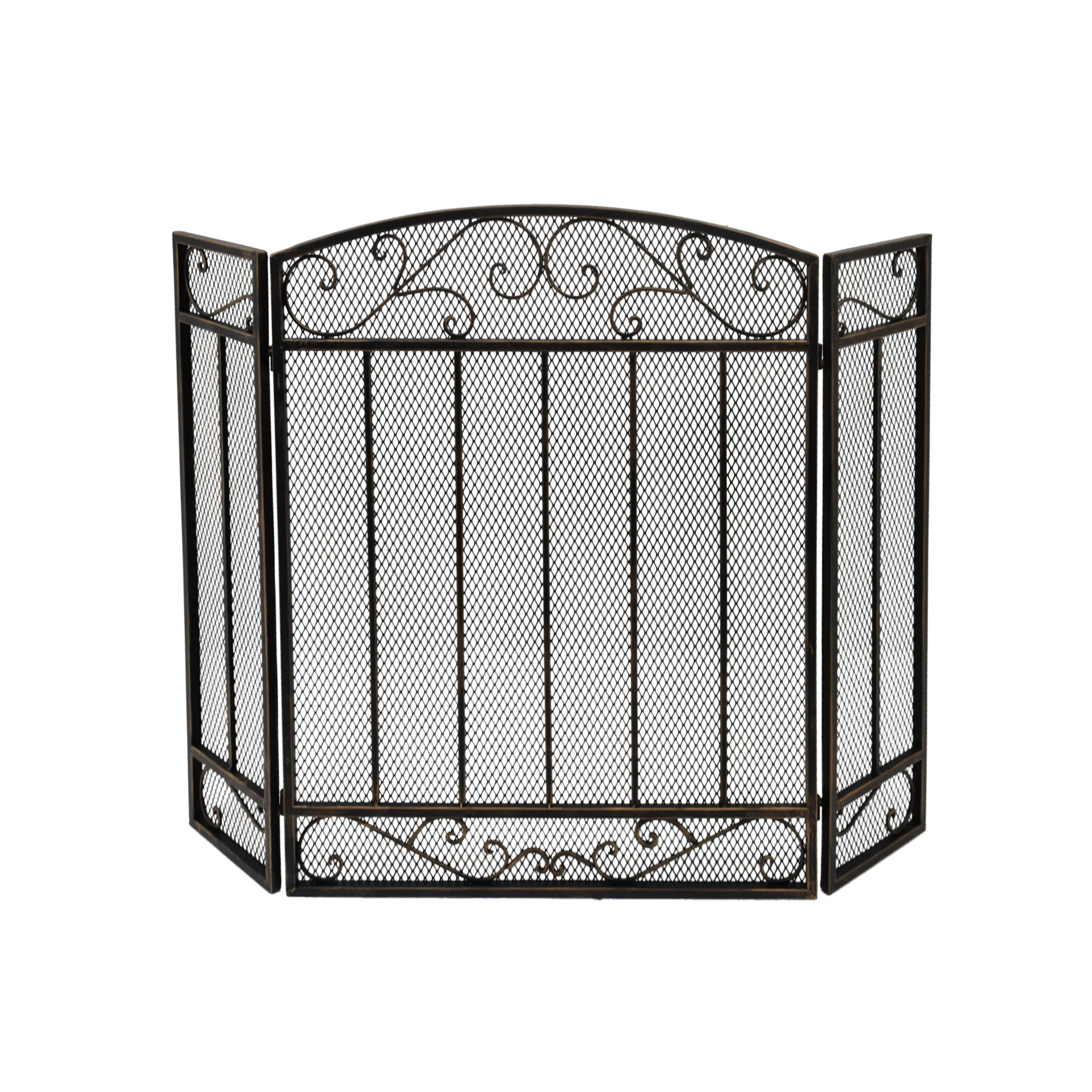 Fernando Contemporary Three Panel Iron Firescreen - furnishings