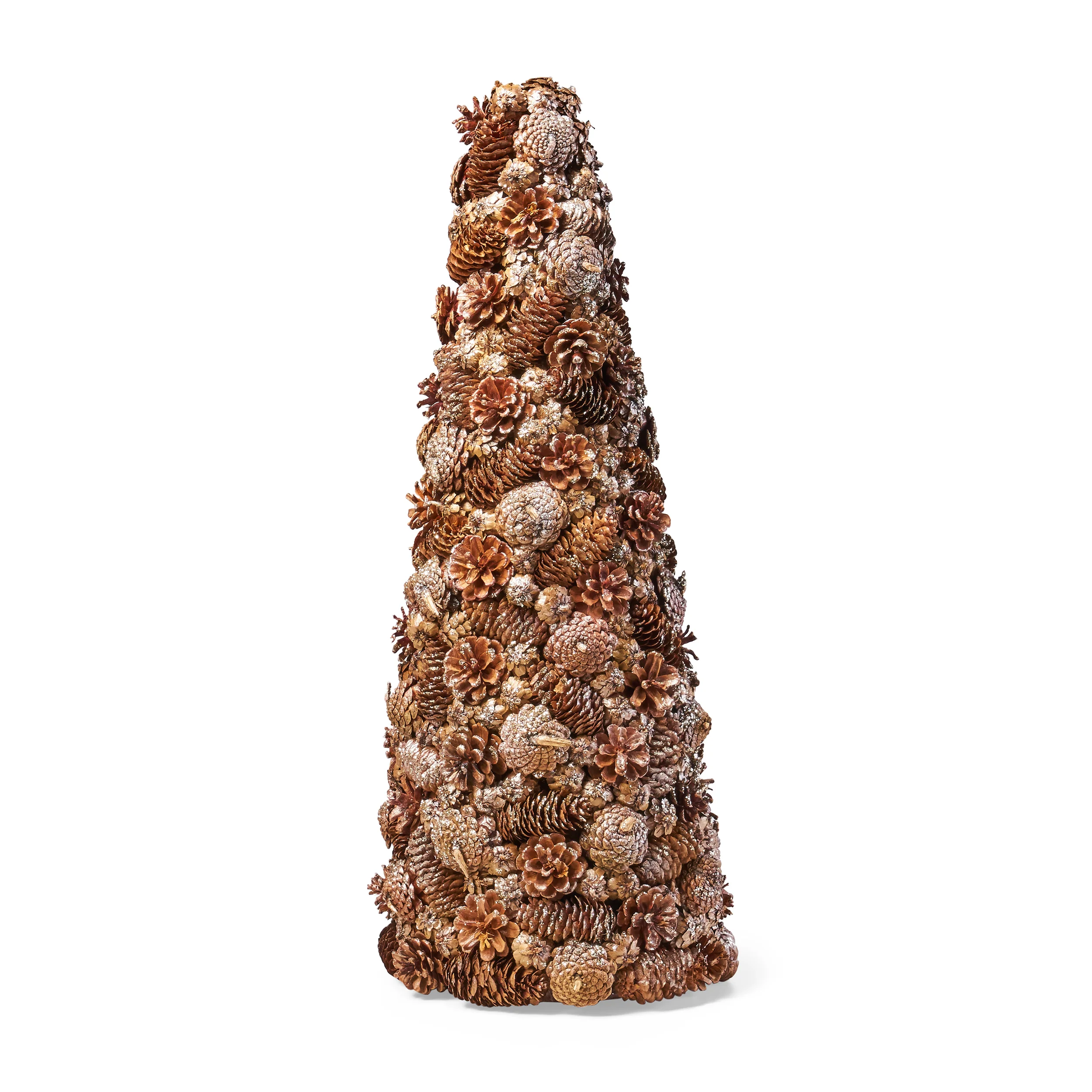 Artificial Pre Decorated Pinecone and Glitter Tabletop Christmas Tree - furnishings