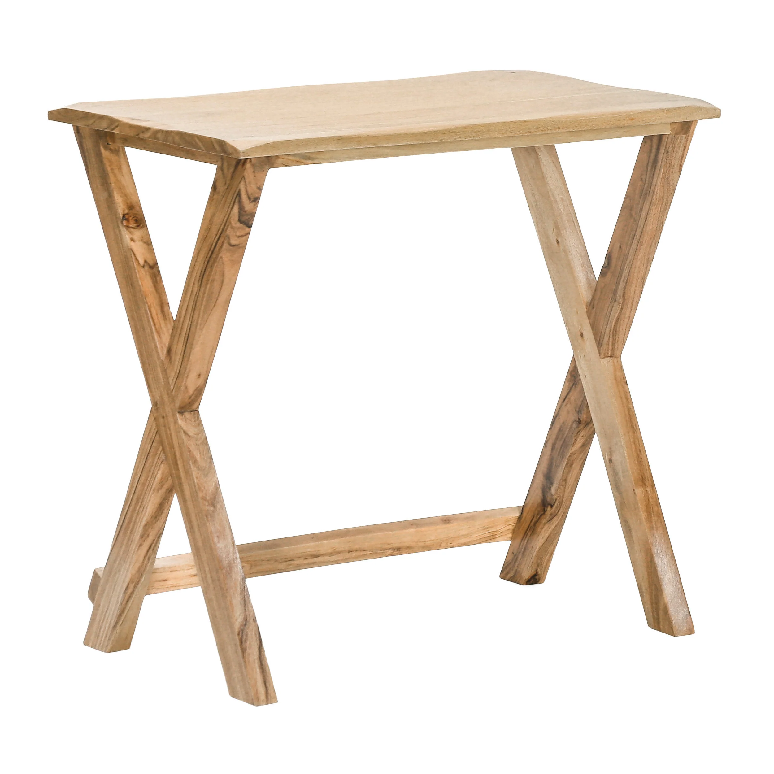 Henri Rustic Handcrafted Acacia Wood Nested Side Tables (Set of 3), Natural - furnishings