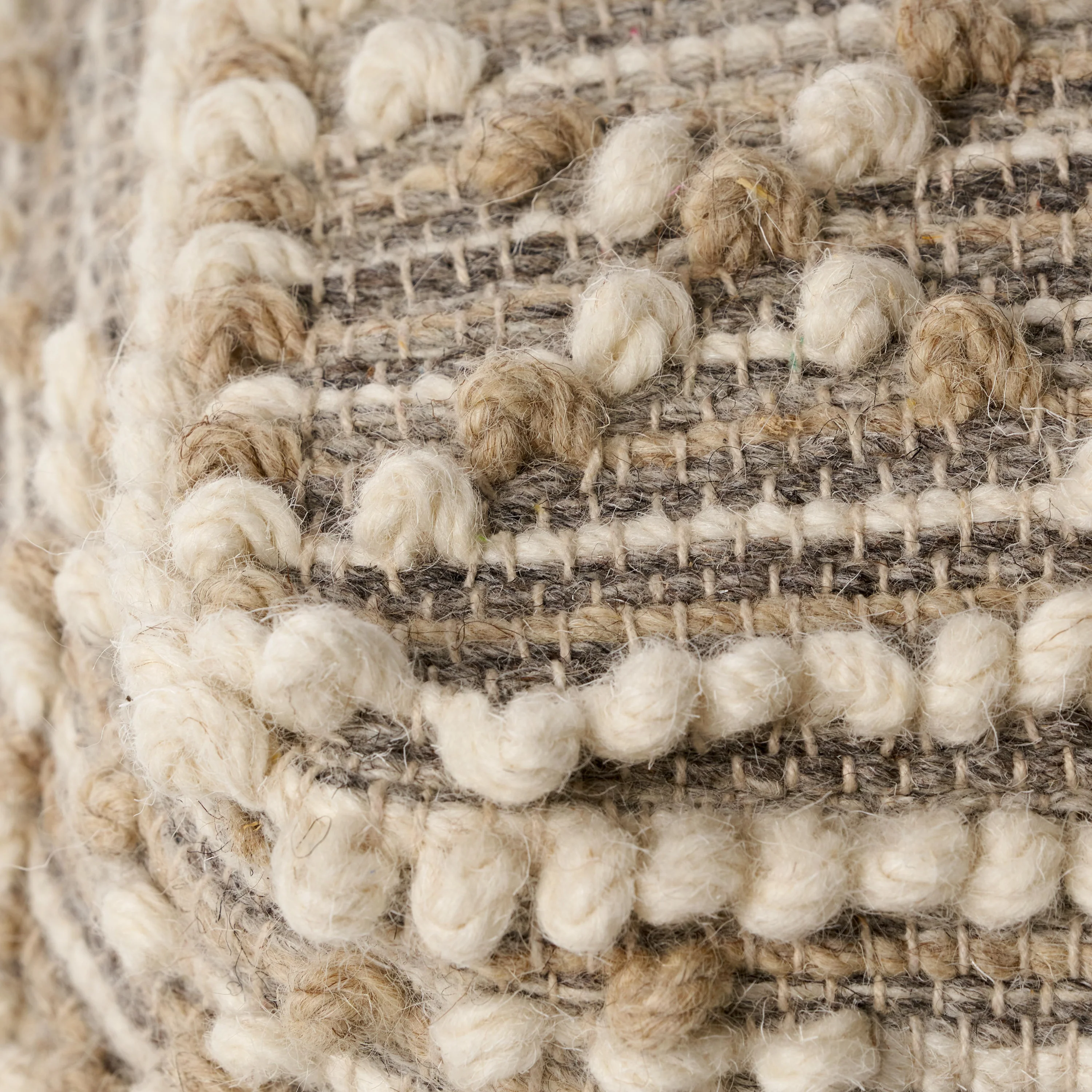 Everliegh Contemporary Wool and Cotton Pouf Ottoman - furnishings