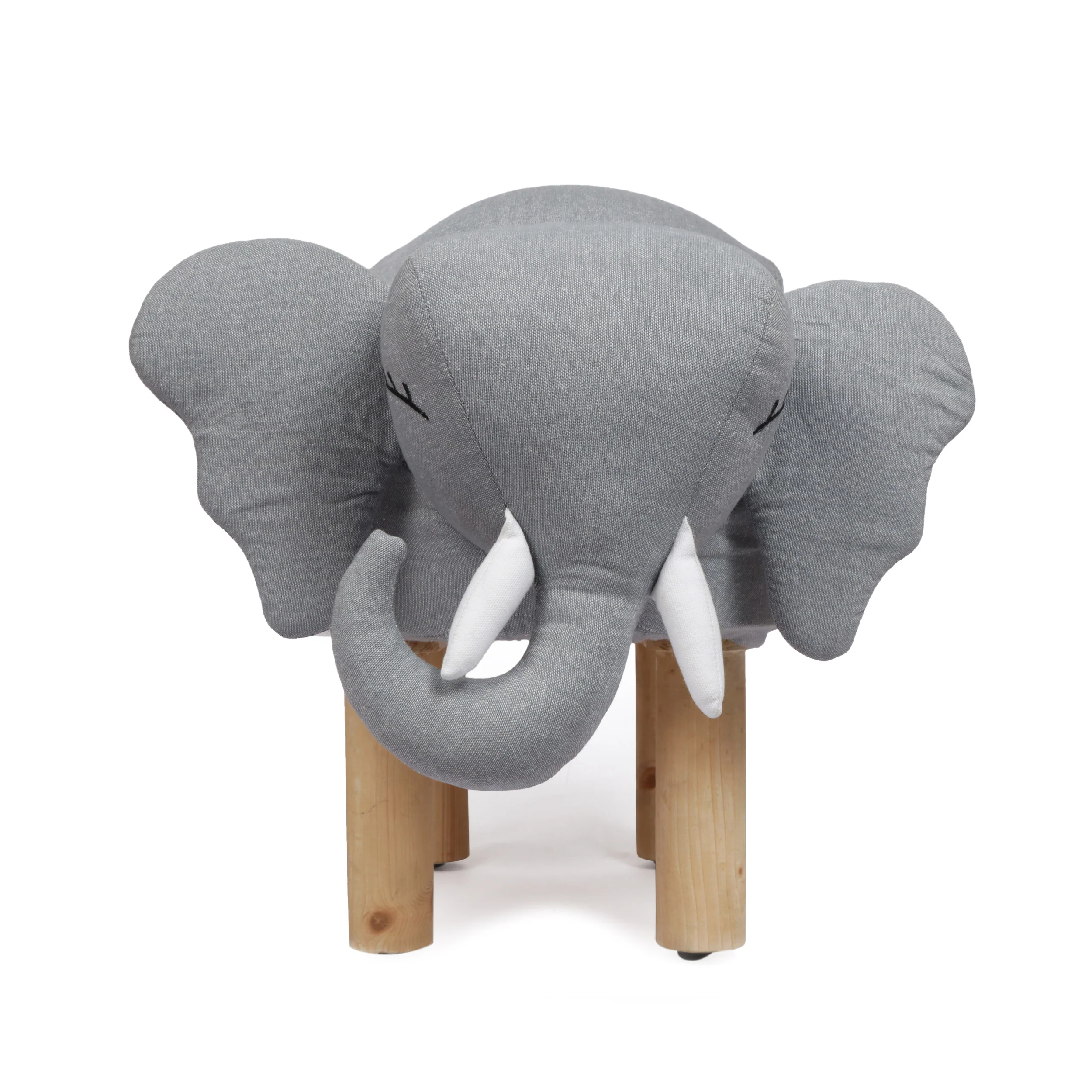 Yossef Contemporary Fabric Upholstered Elephant Ottoman - furnishings