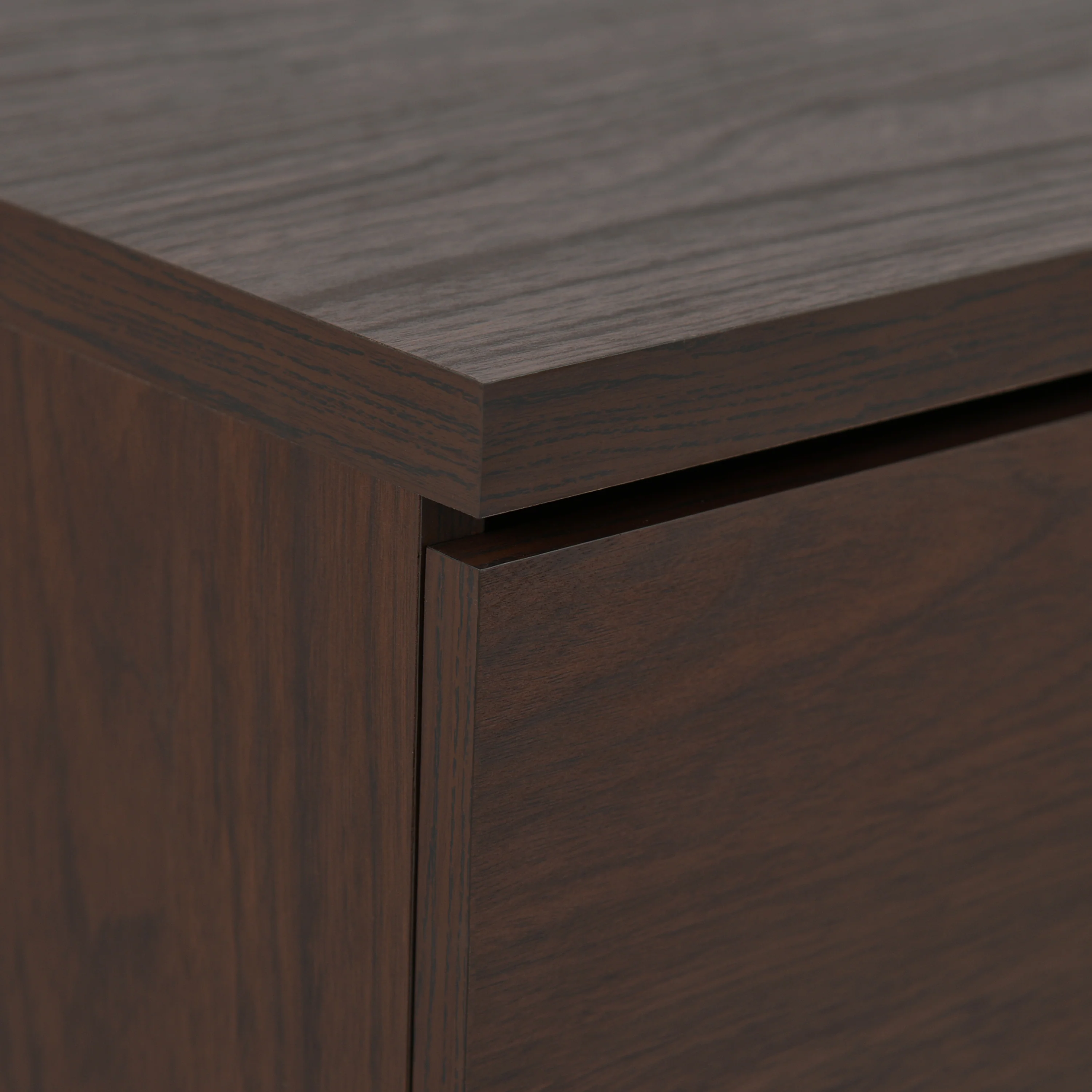Demijen Modern Industrial 6 Drawer Double Dresser, Walnut and Matte Black - furnishings