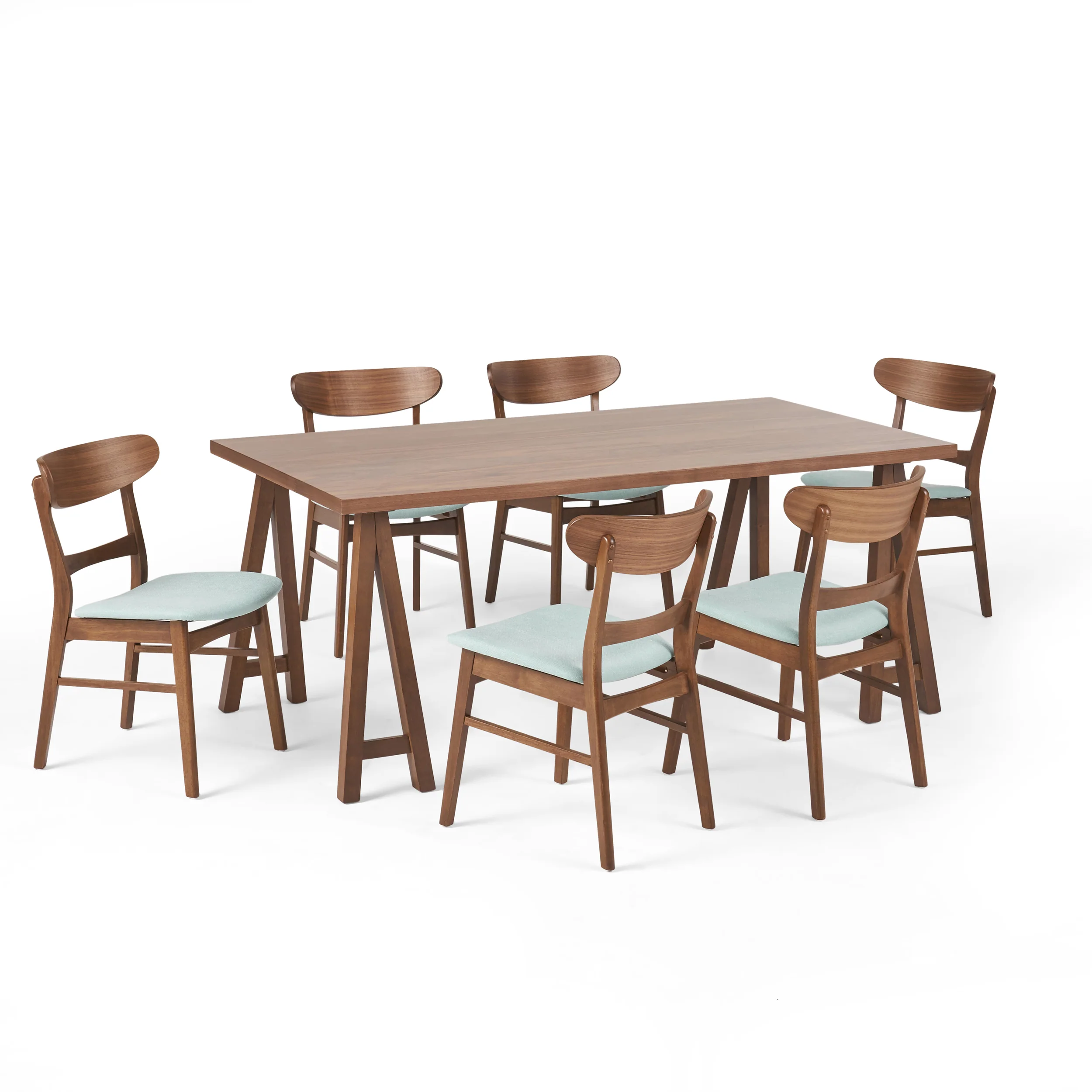 Randal Mid-Century Modern 7 Piece Dining Set - furnishings