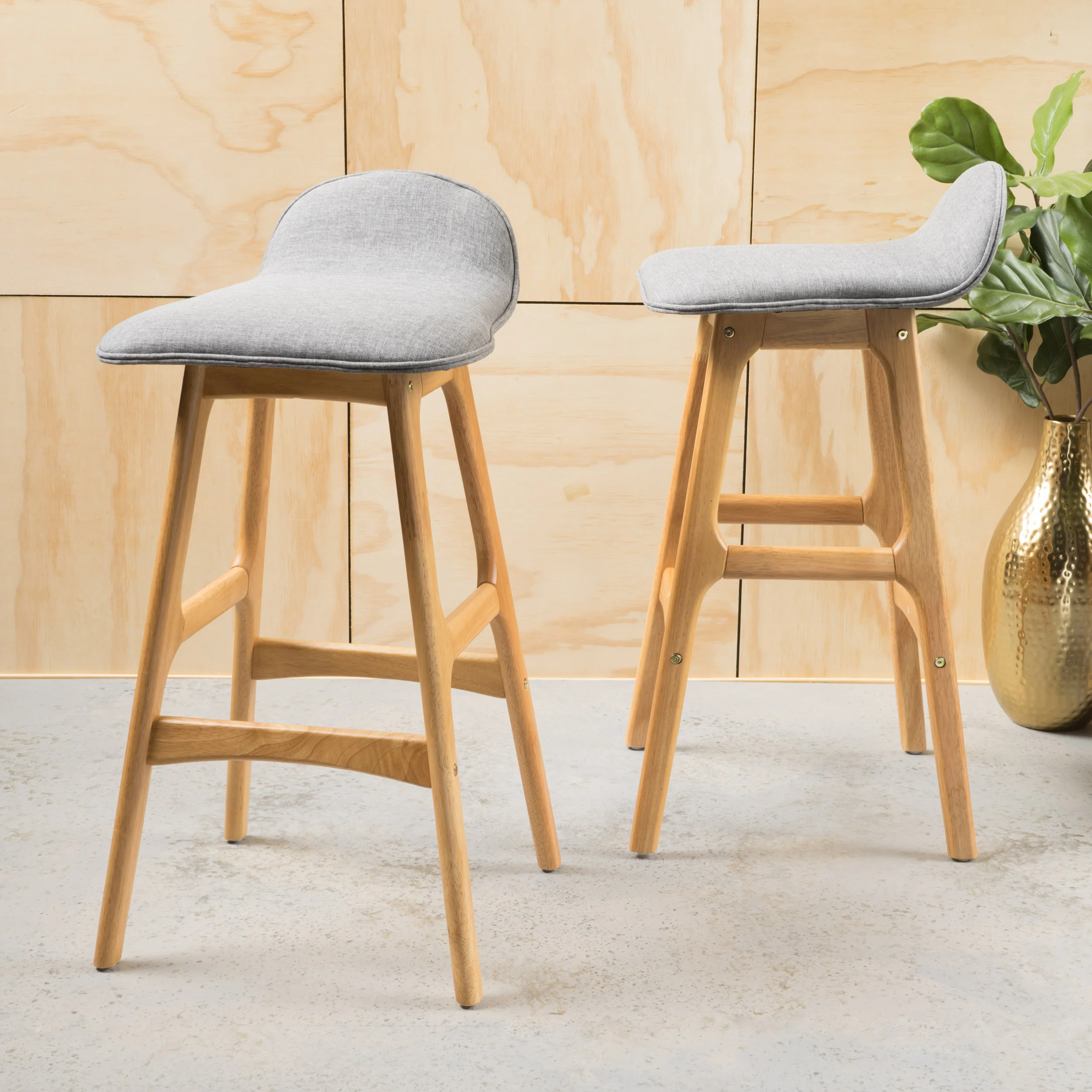 Tolle 29-Inch Mid-Century Design Low Back Fabric Bar Chair (Set of 2) - furnishings