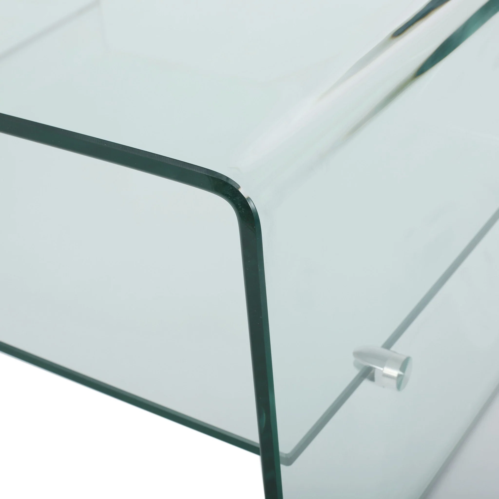 Classon Modern Square Tempered Glass Coffee Table with Shelf - furnishings