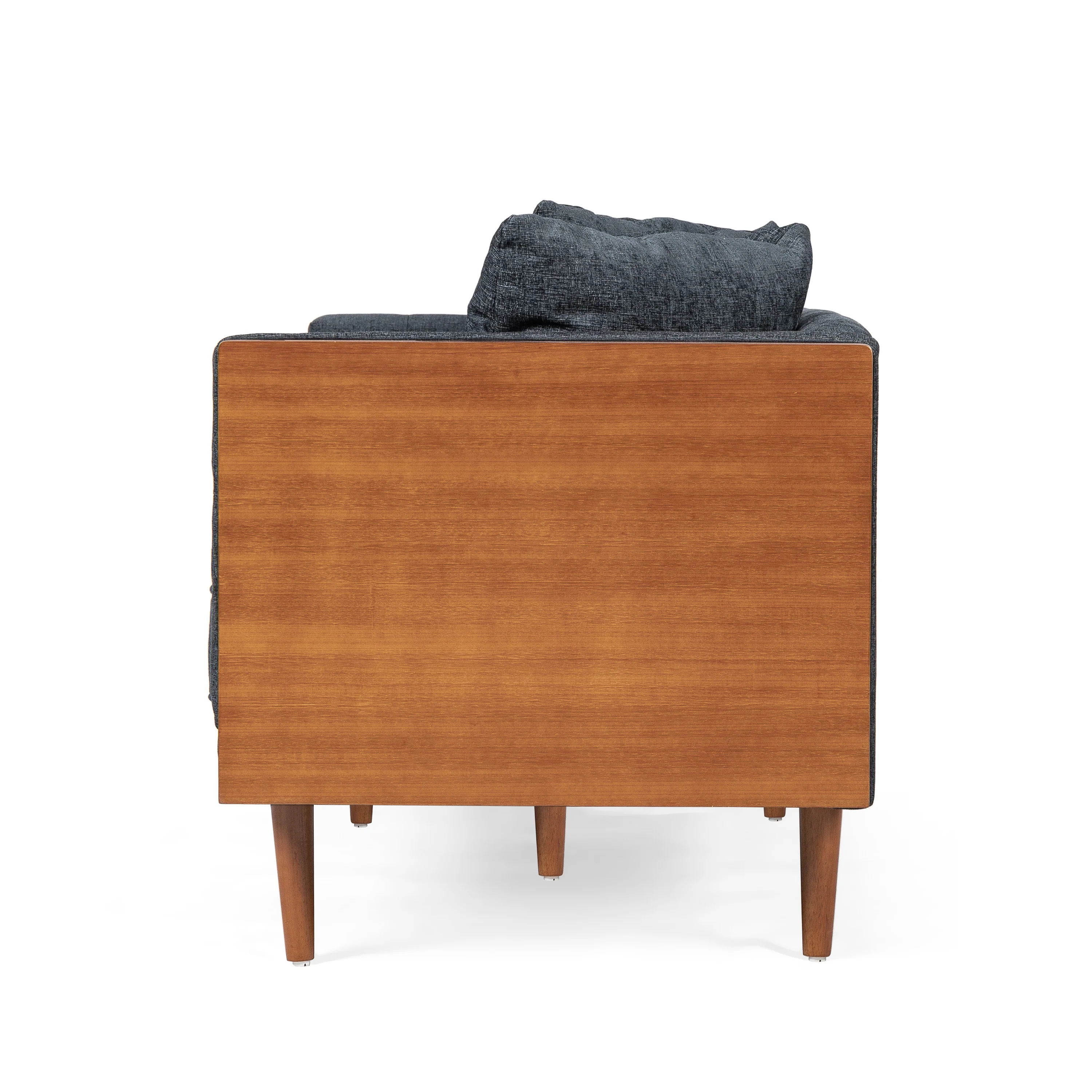 Cayuga Mid Century Modern Fabric Tufted Loveseat with Accent Pillows - furnishings