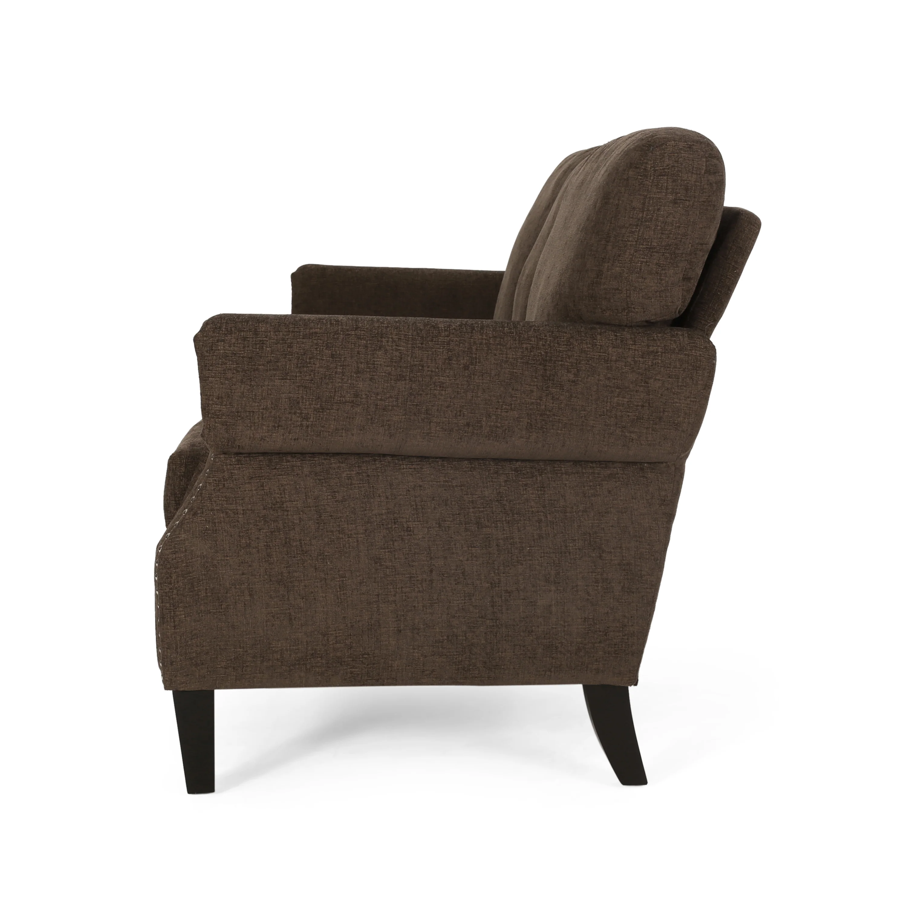 Dobles Contemporary Fabric 3 Seater Sofa with Nailhead Trim - furnishings