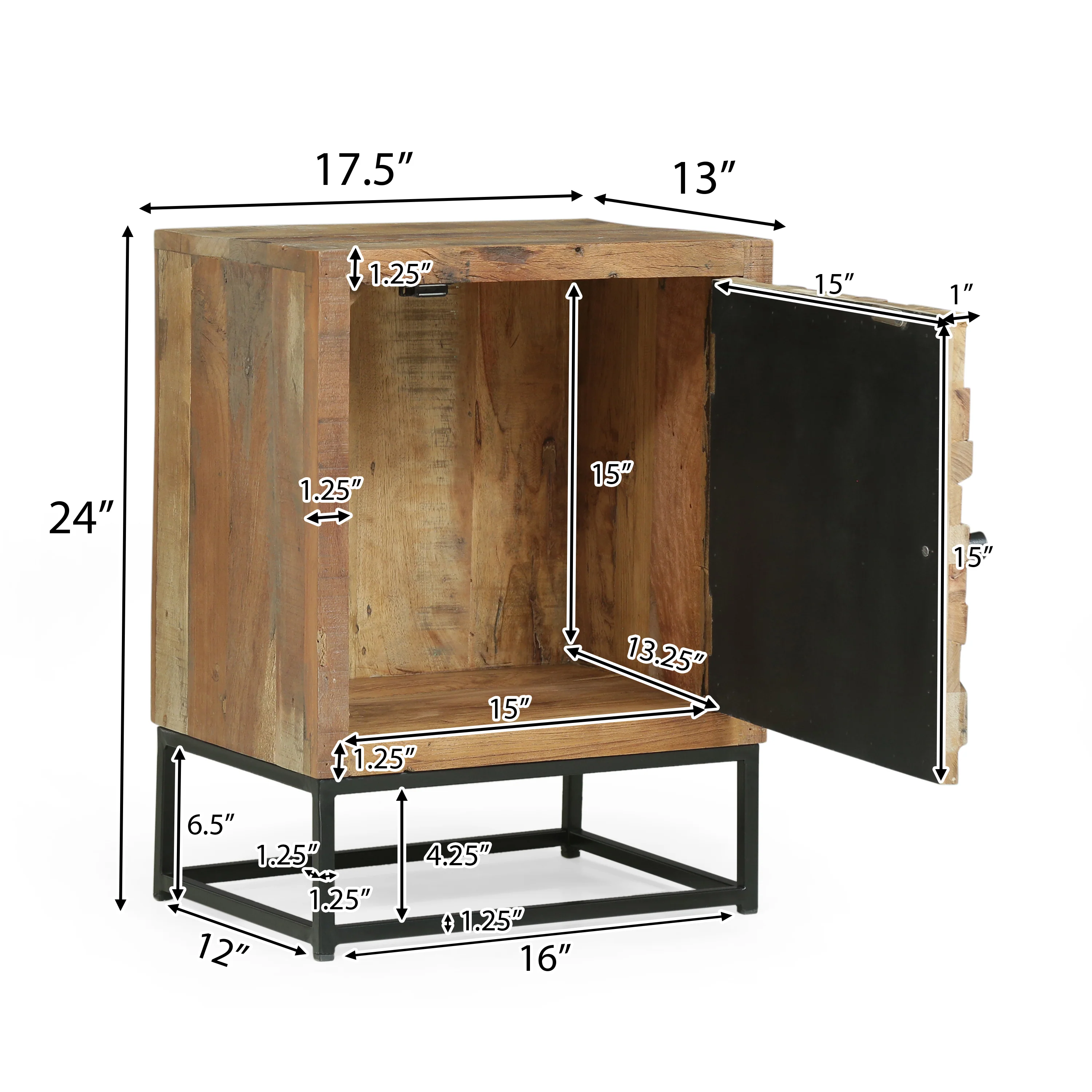 Kelci Boho Wooden Night Stand - furnishings