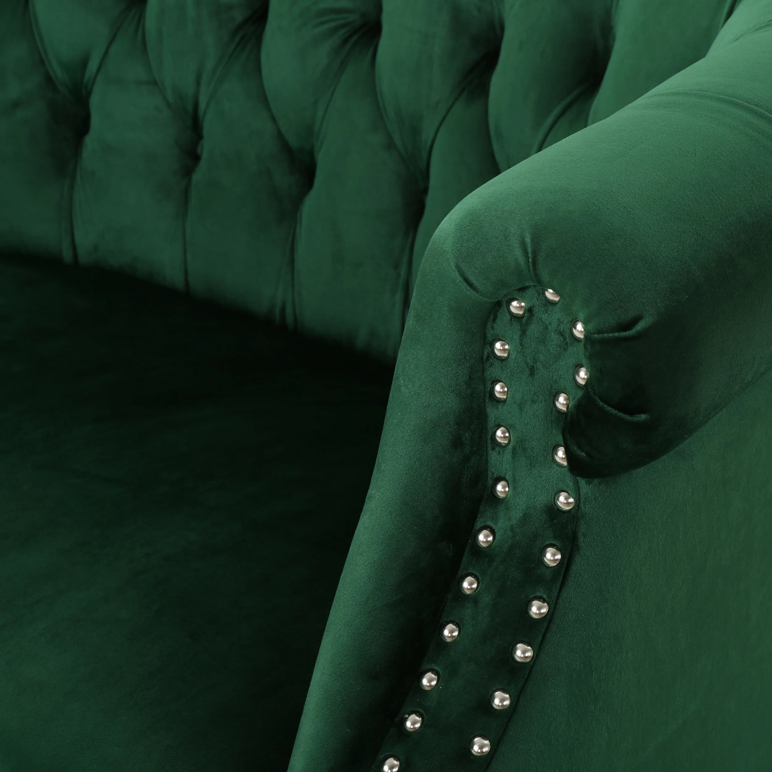 Melaina Tufted Scroll Arm New Velvet Loveseat - furnishings