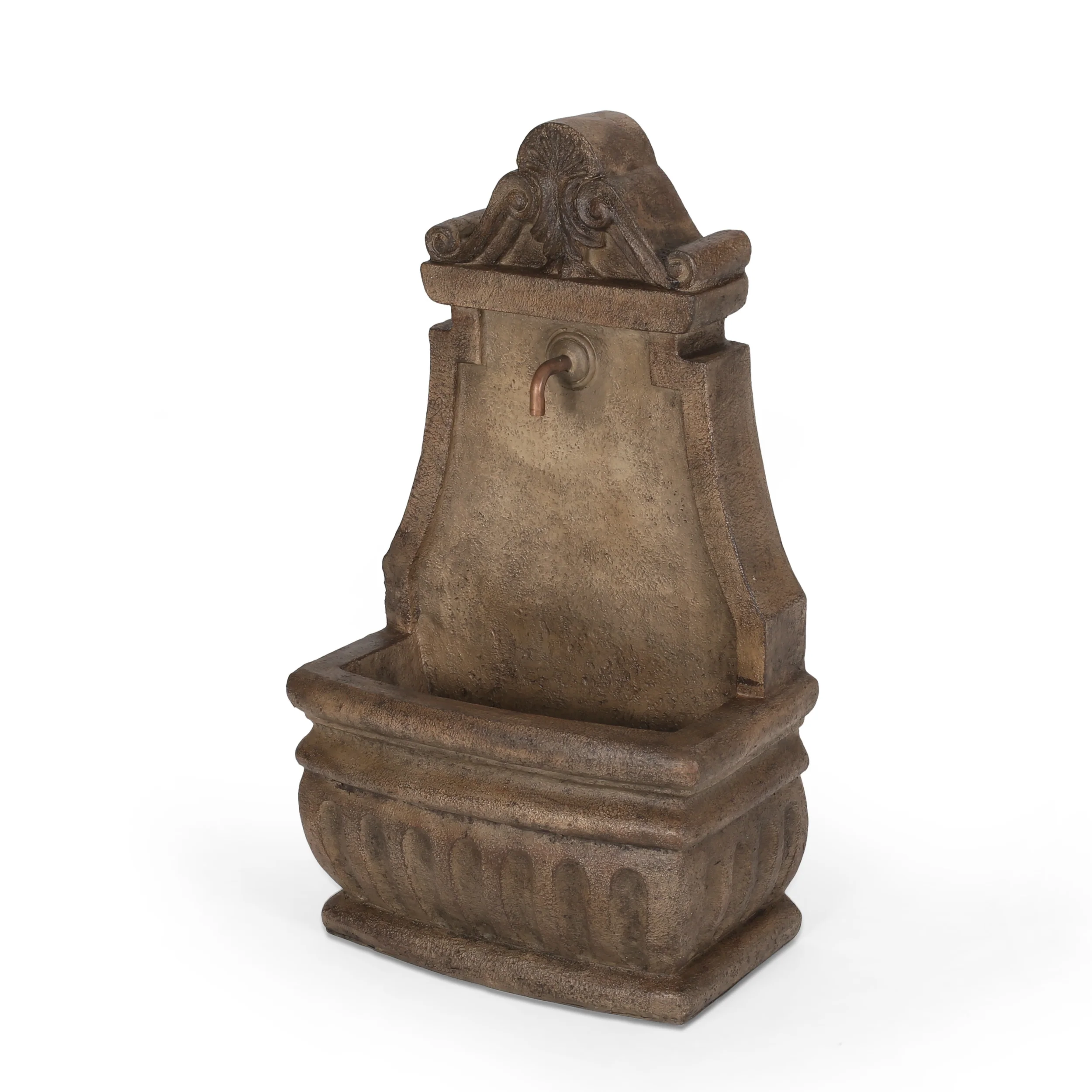 Frederick Outdoor Single Spout Fountain, Light Brown - furnishings