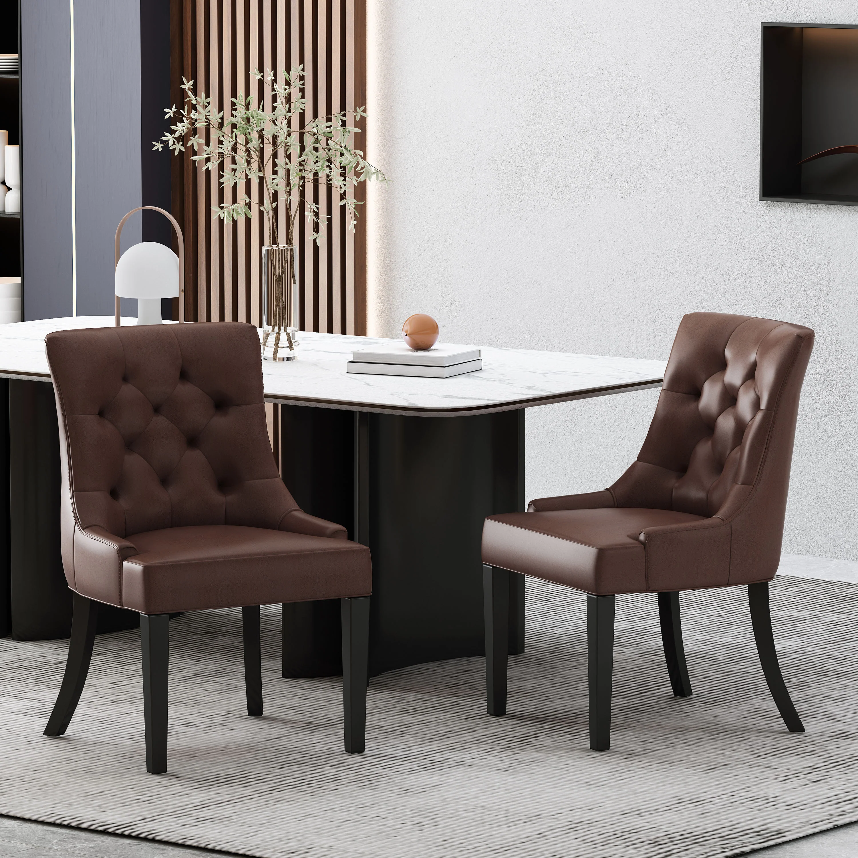 Maggie Contemporary Tufted Dining Chairs, Set of 2 - furnishings