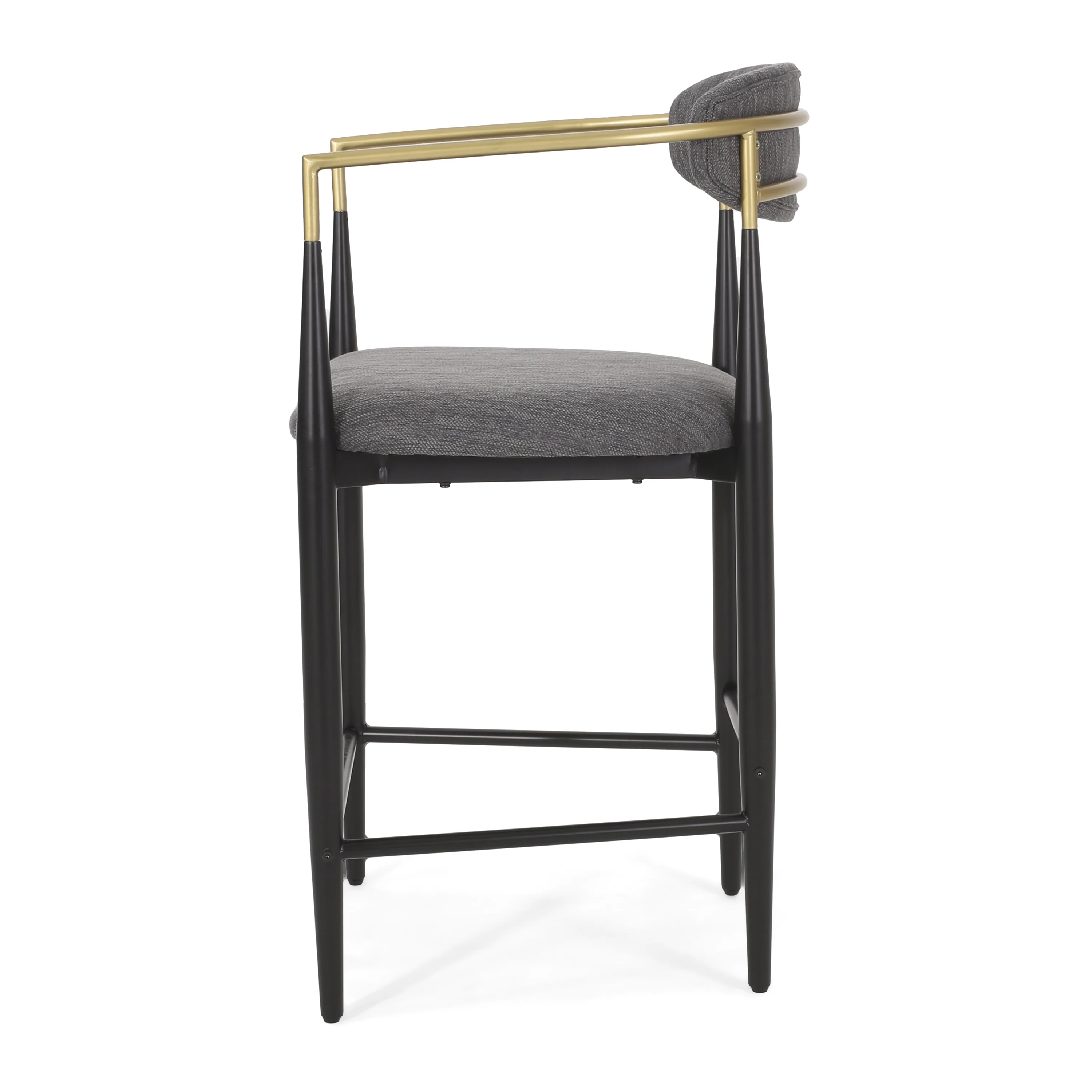 Camas Modern Fabric Upholstered Iron 25 Inch Counter Stools (Set of 2) - furnishings