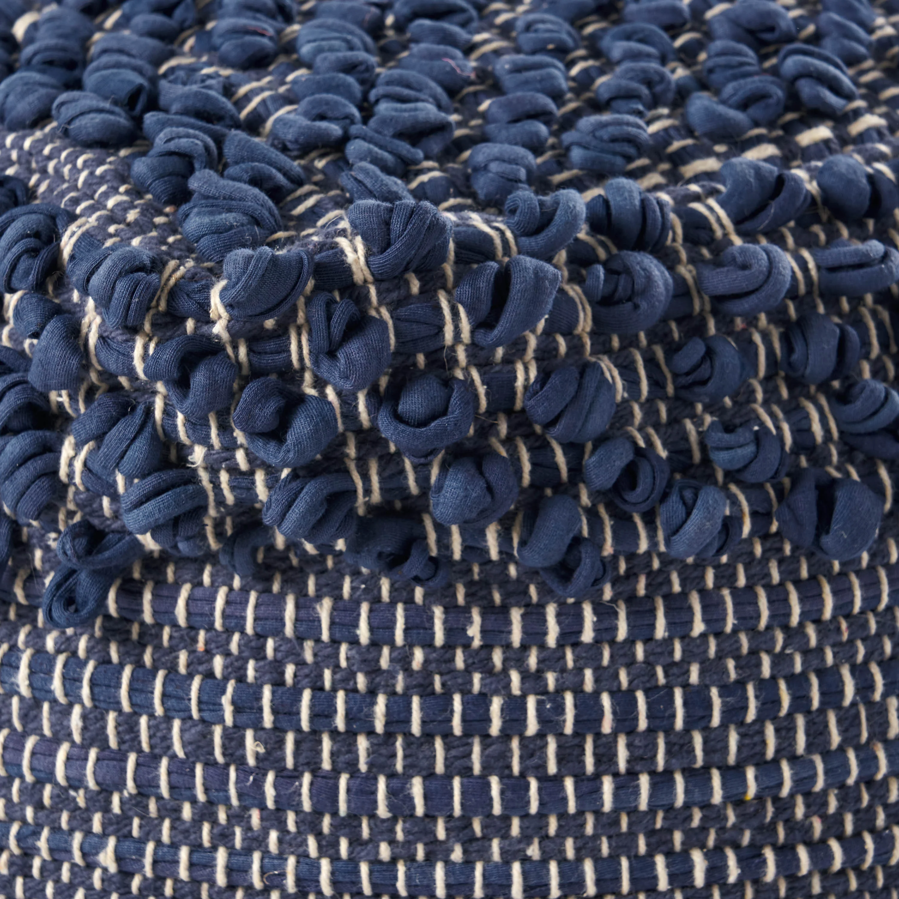Naholo Boho Handcrafted Fabric Cube Pouf - furnishings