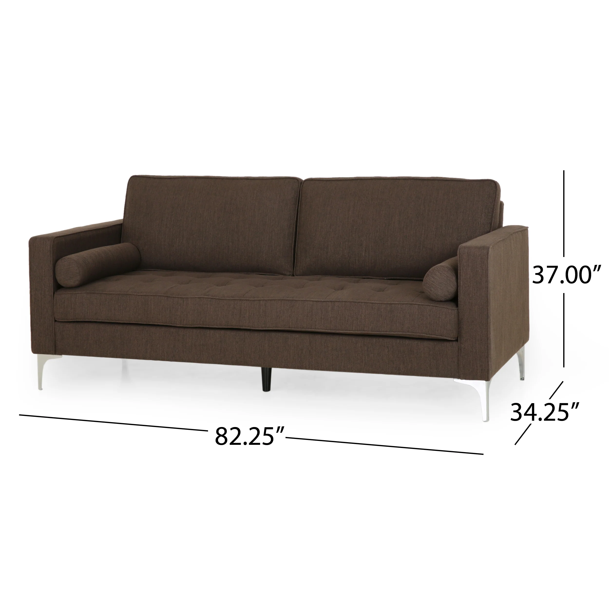 Divith Contemporary Tufted Fabric 3 Seater Sofa - furnishings