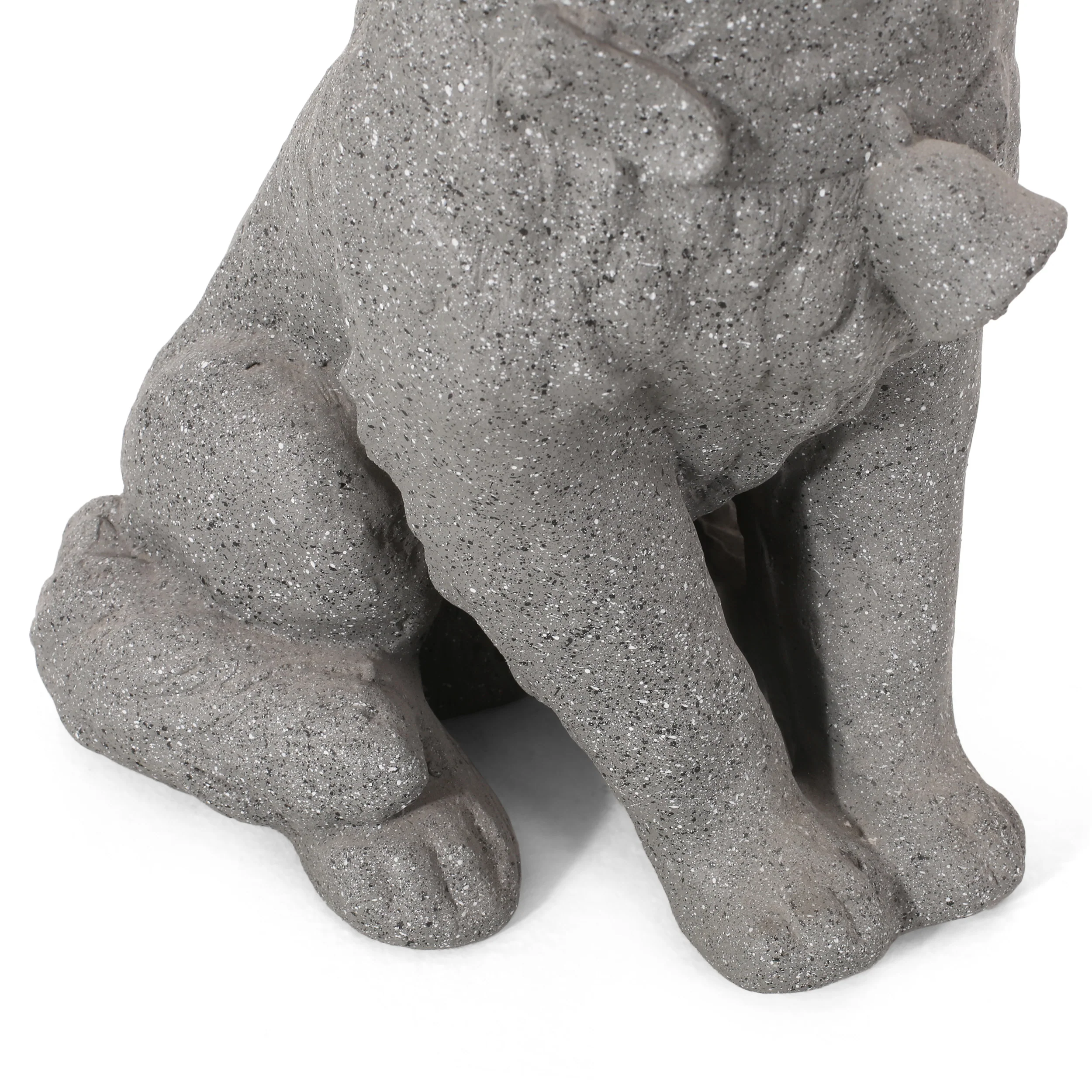 Gary Outdoor Dog Garden Statue, Stone Gray - furnishings