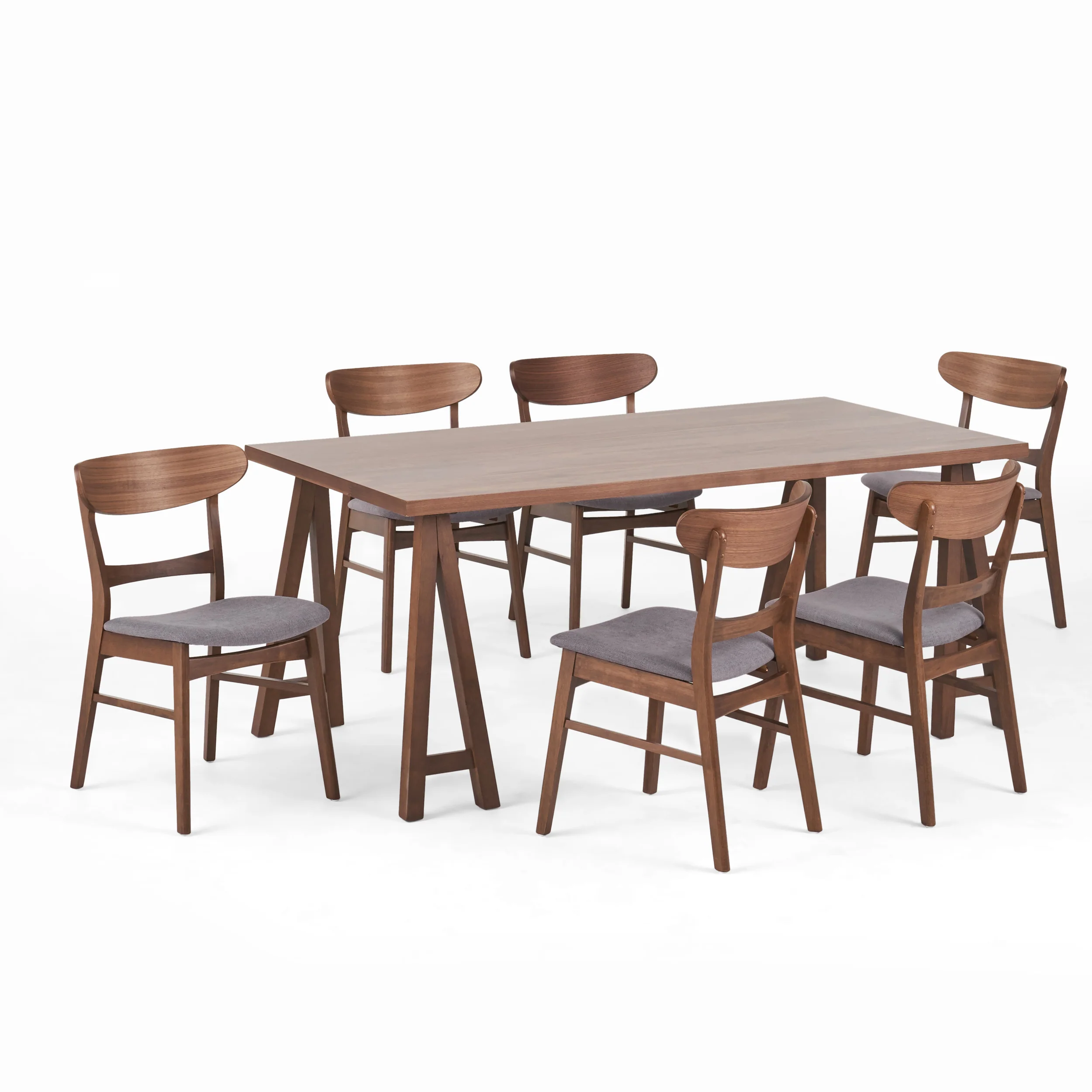 Randal Mid-Century Modern 7 Piece Dining Set - furnishings