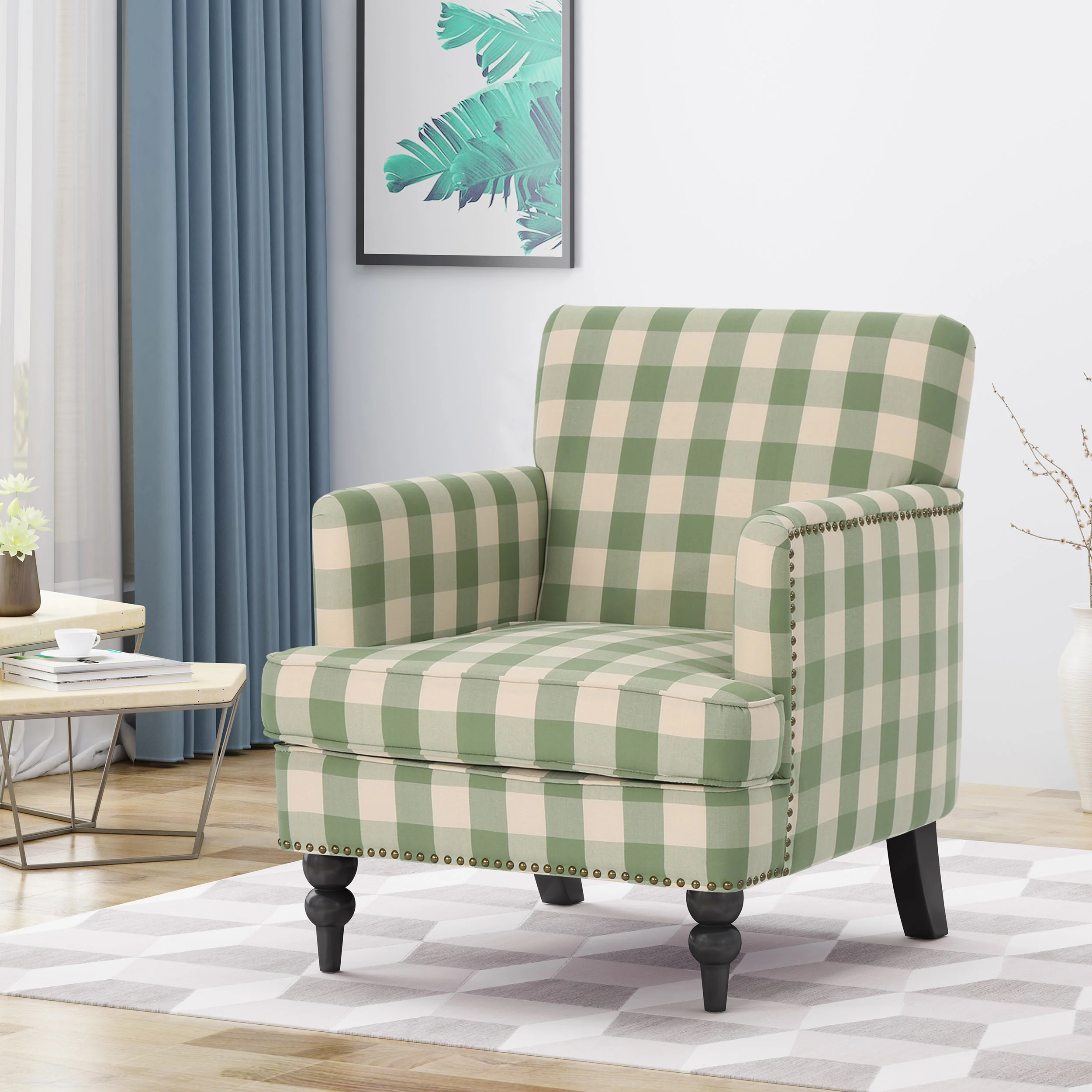 Eve Tufted Fabric Club Chair - furnishings