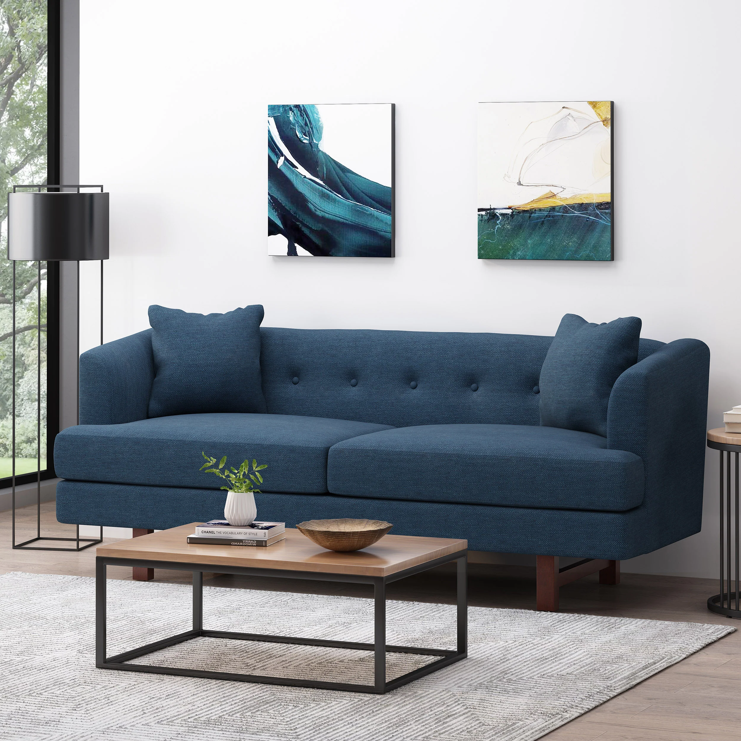 Sparks Mid-Century Modern Upholstered 3 Seater Sofa - furnishings