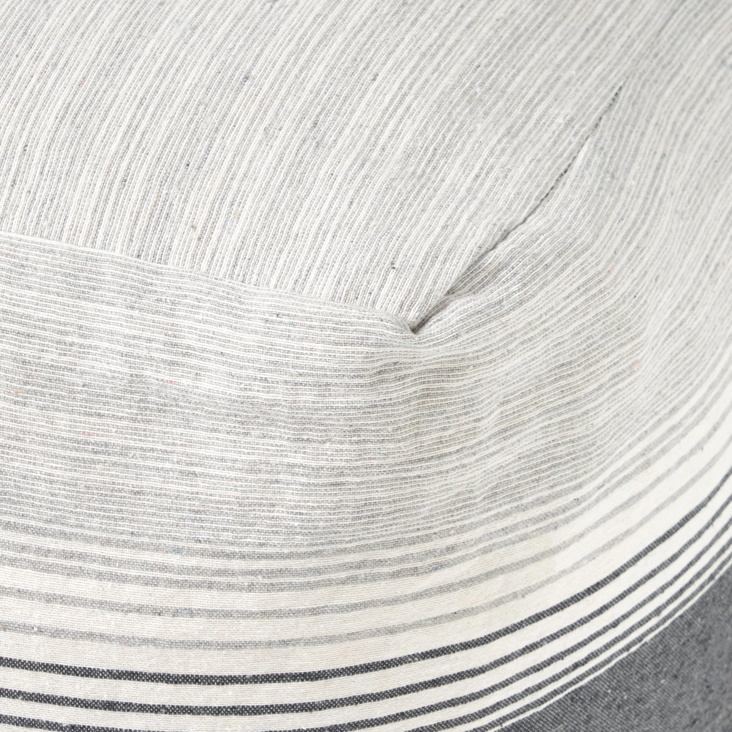 Oceola Boho Handcrafted Fabric Cube Pouf, Ivory and Gray - furnishings
