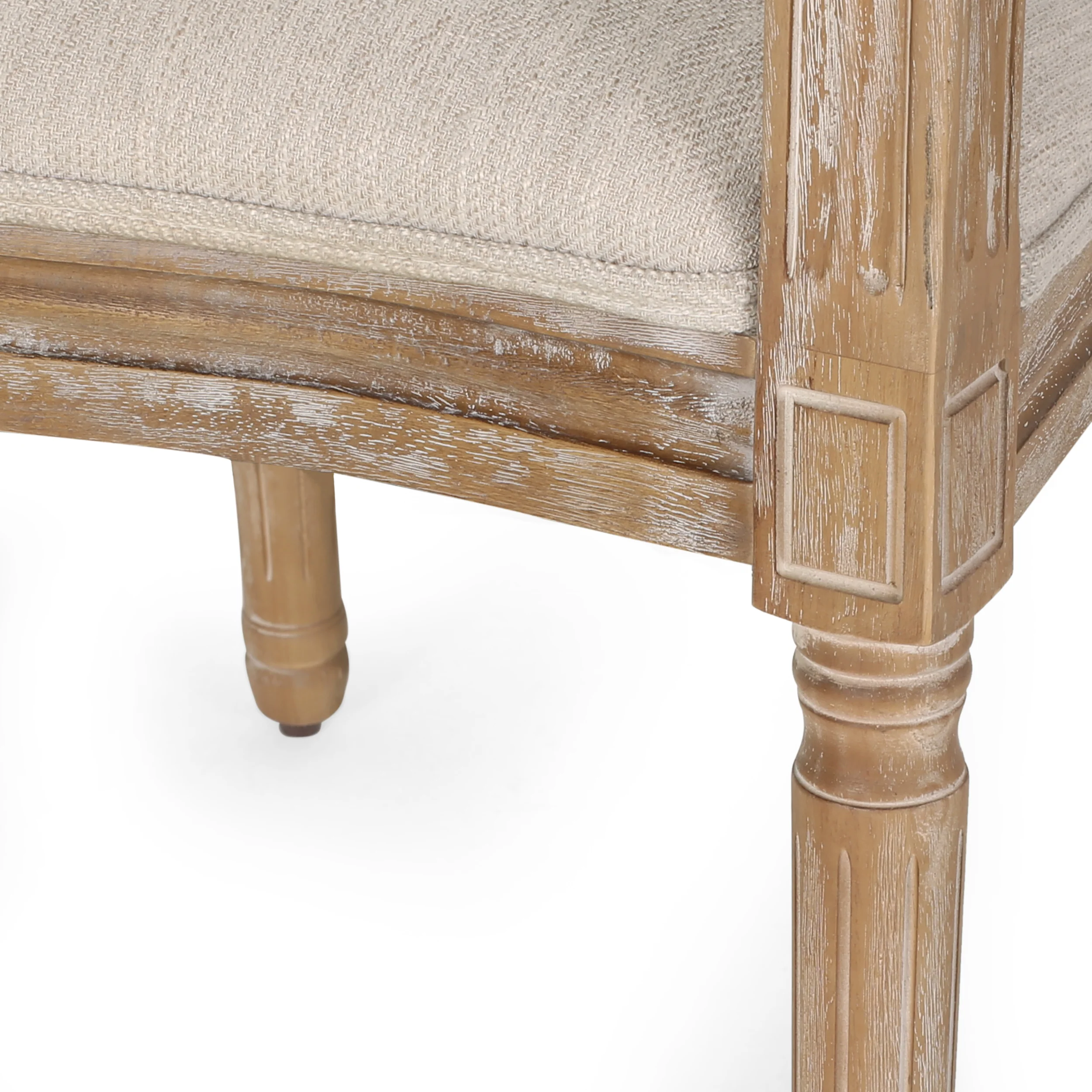 Comisky French Country Fabric Upholstered Wood Expandable 7 Piece Dining Set - furnishings