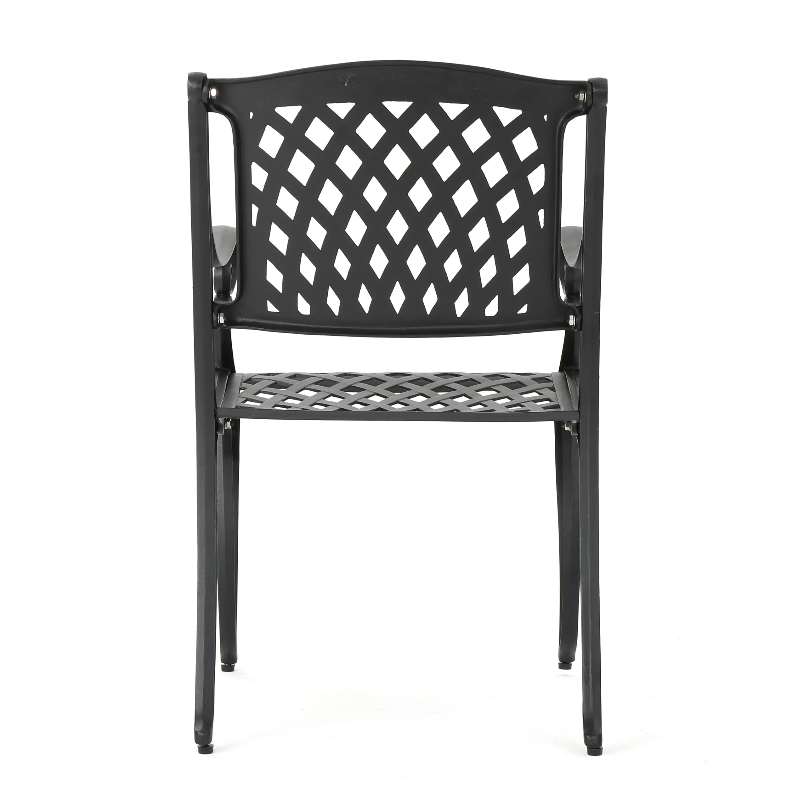 Marietta 7-piece Black Cast Aluminum Outdoor Dining Set - furnishings