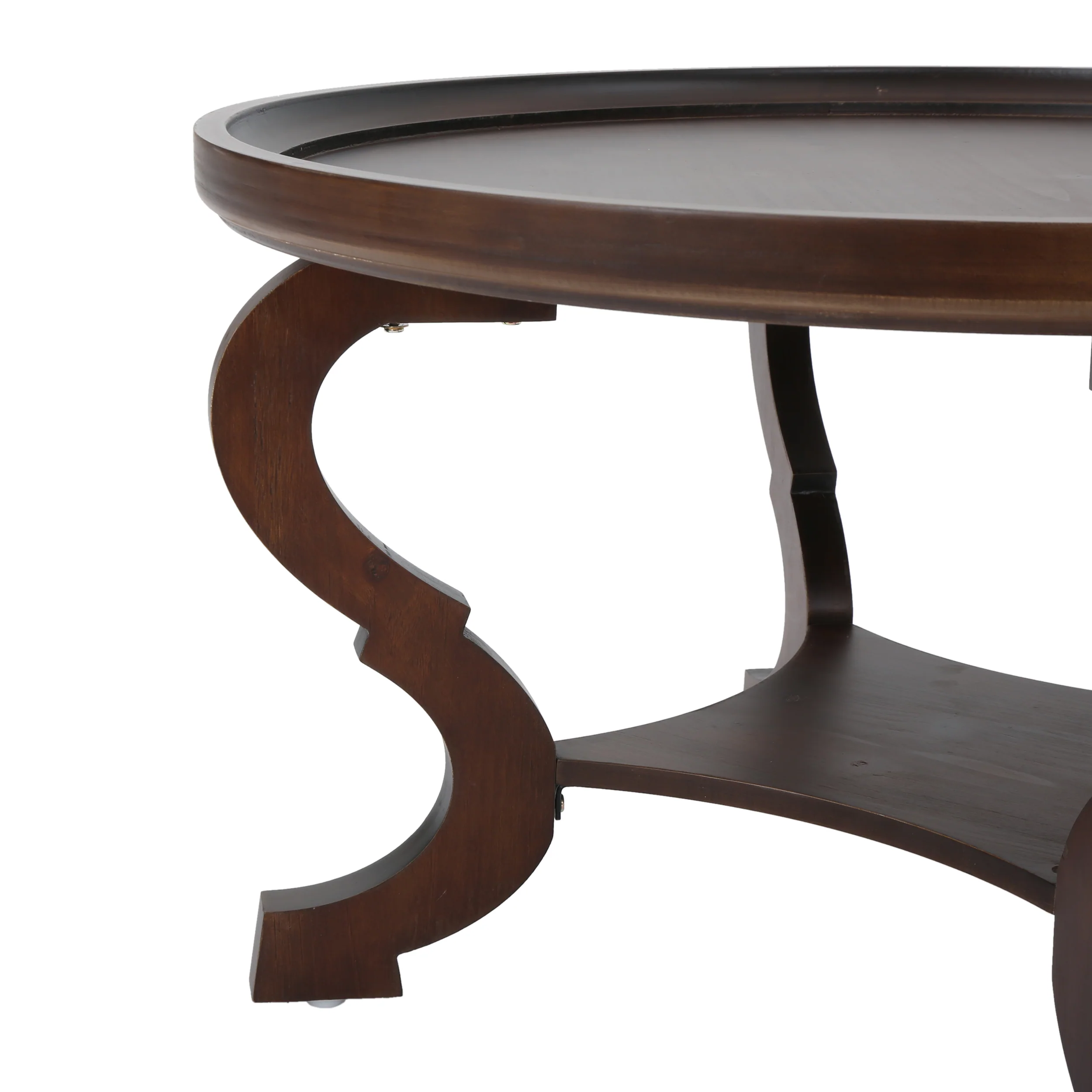 Alteri Finished Faux Wood Circular Coffee Table - furnishings