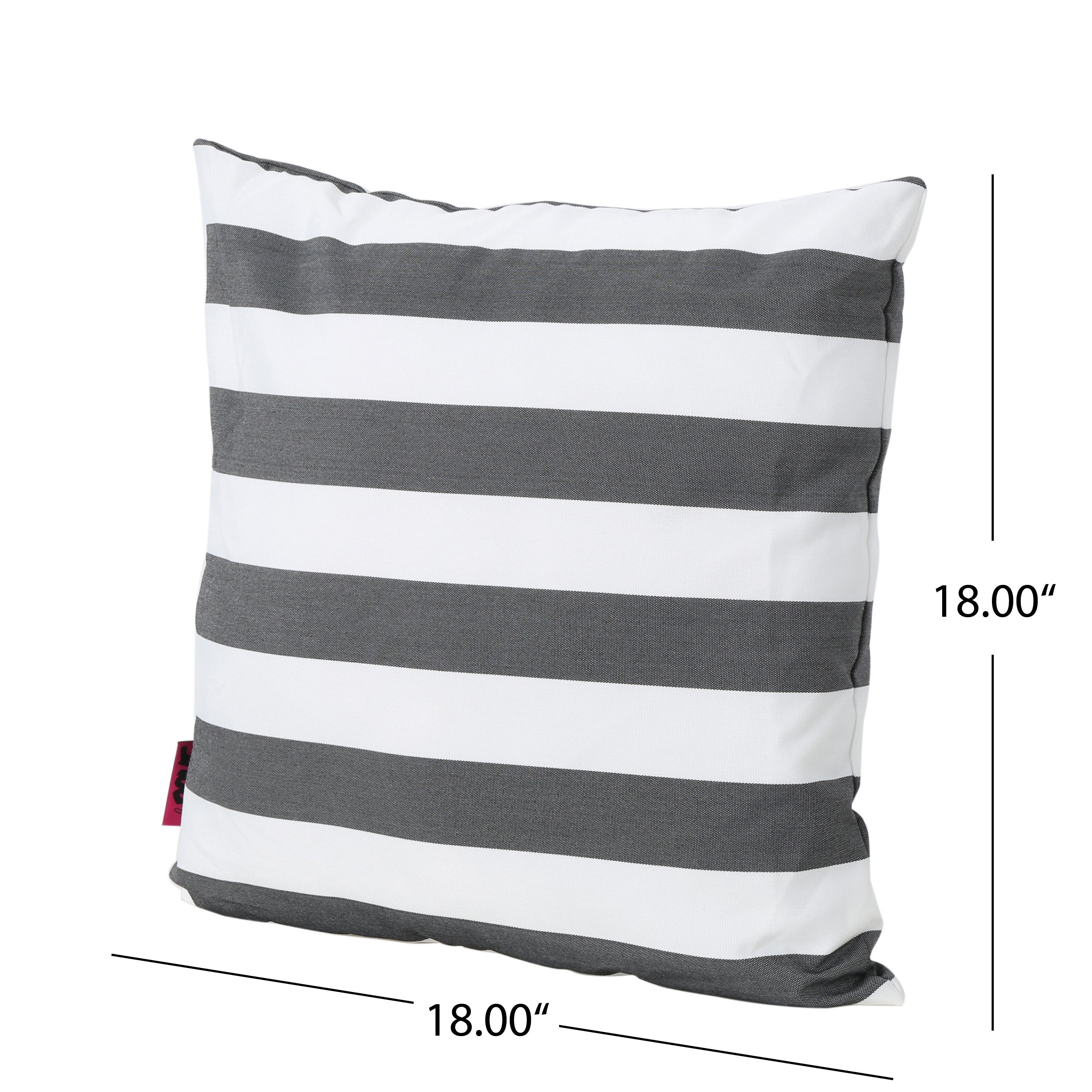 La Jolla Outdoor Striped Water Resistant Square Throw Pillows - Set of 4 - furnishings