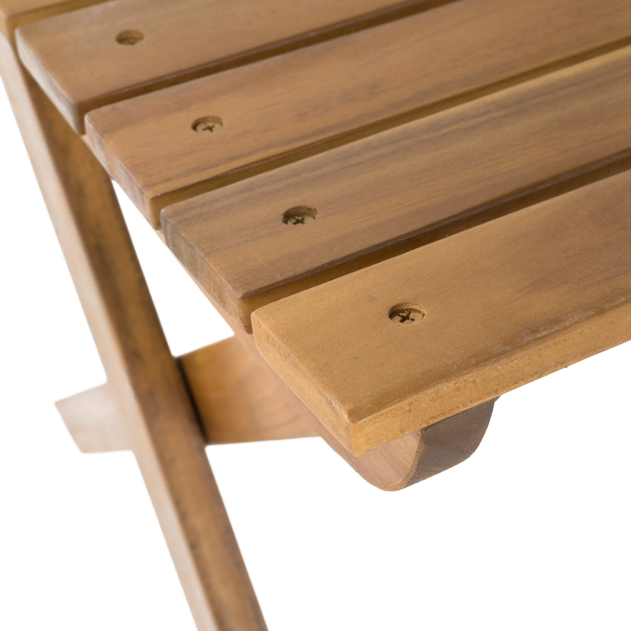 Sophia Outdoor 2 Seater Half-Round Acacia Wood Bistro Table Set with Folding Chairs - furnishings