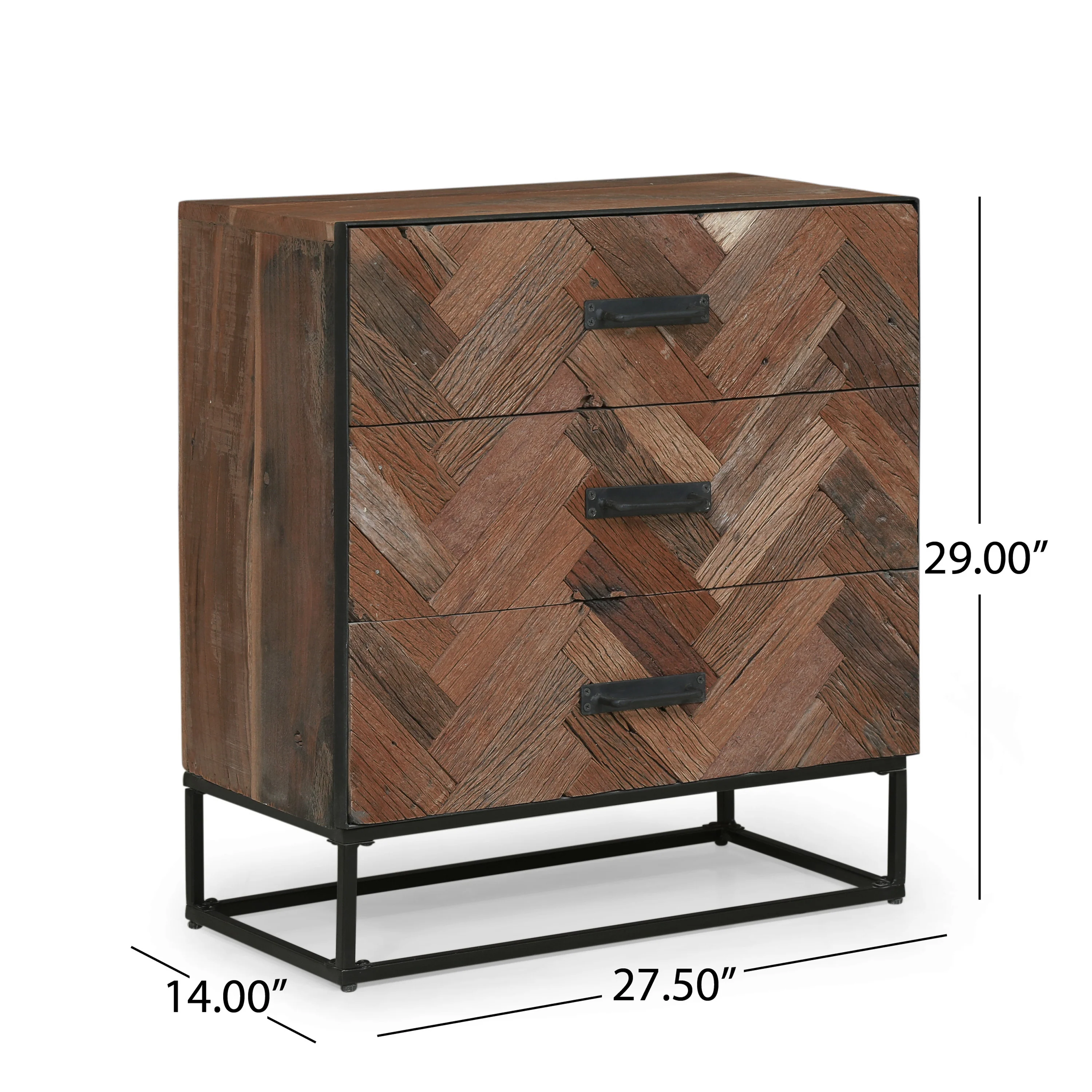 Chipper Handcrafted Boho Wood 3 Drawer Cabinet - furnishings