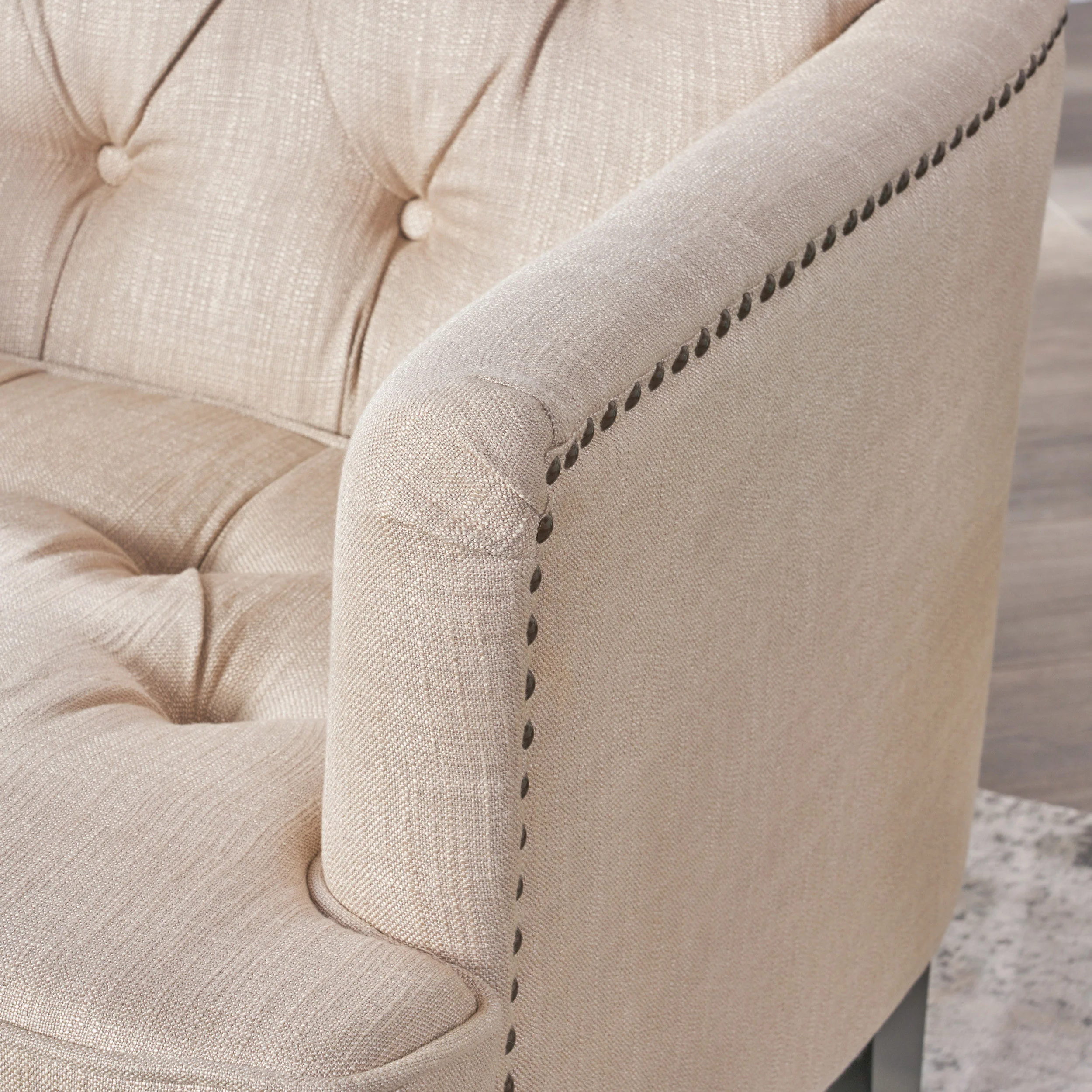 Madene Tufted Back Fabric Club Chair - furnishings