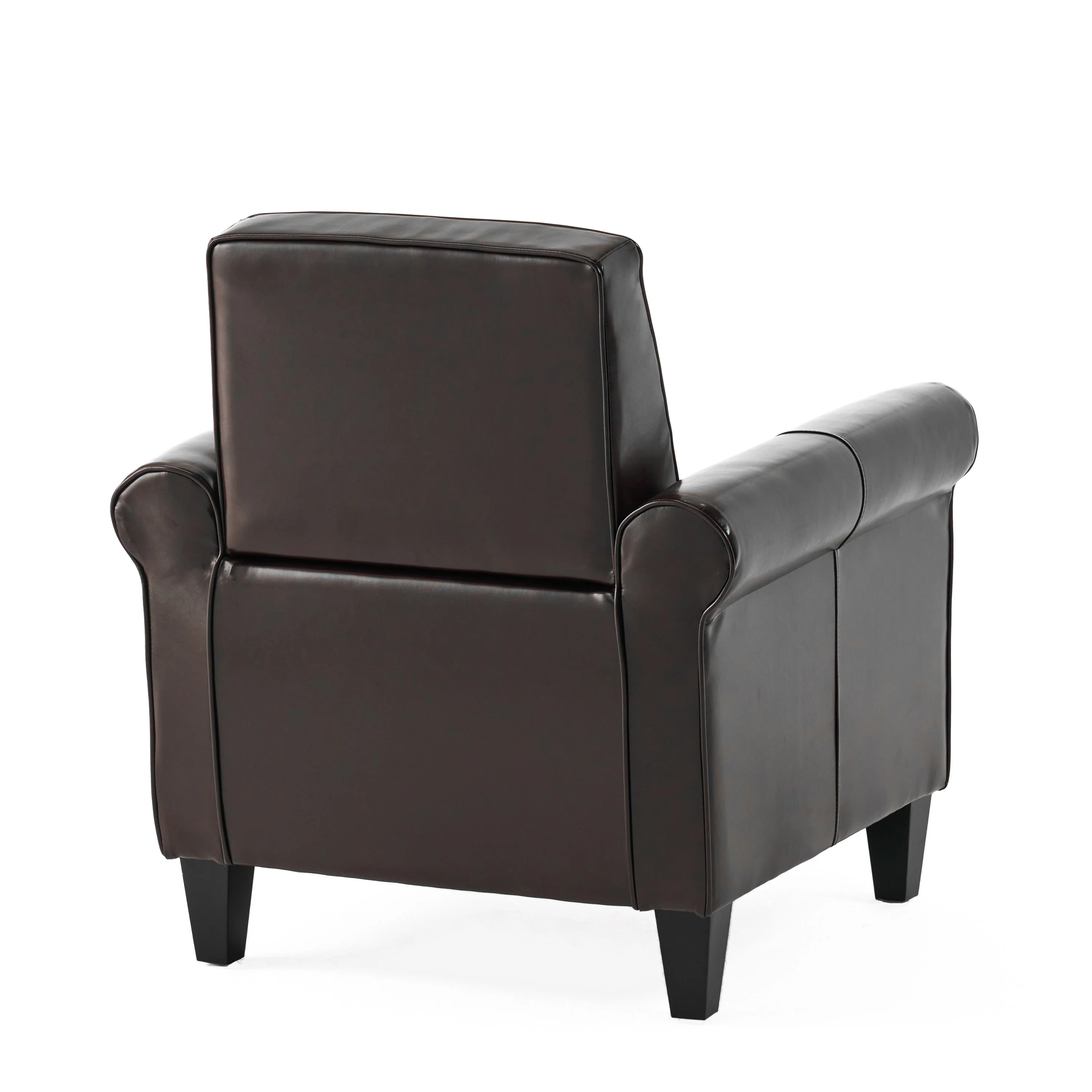 Barzini Brown Leather Club Chair - furnishings