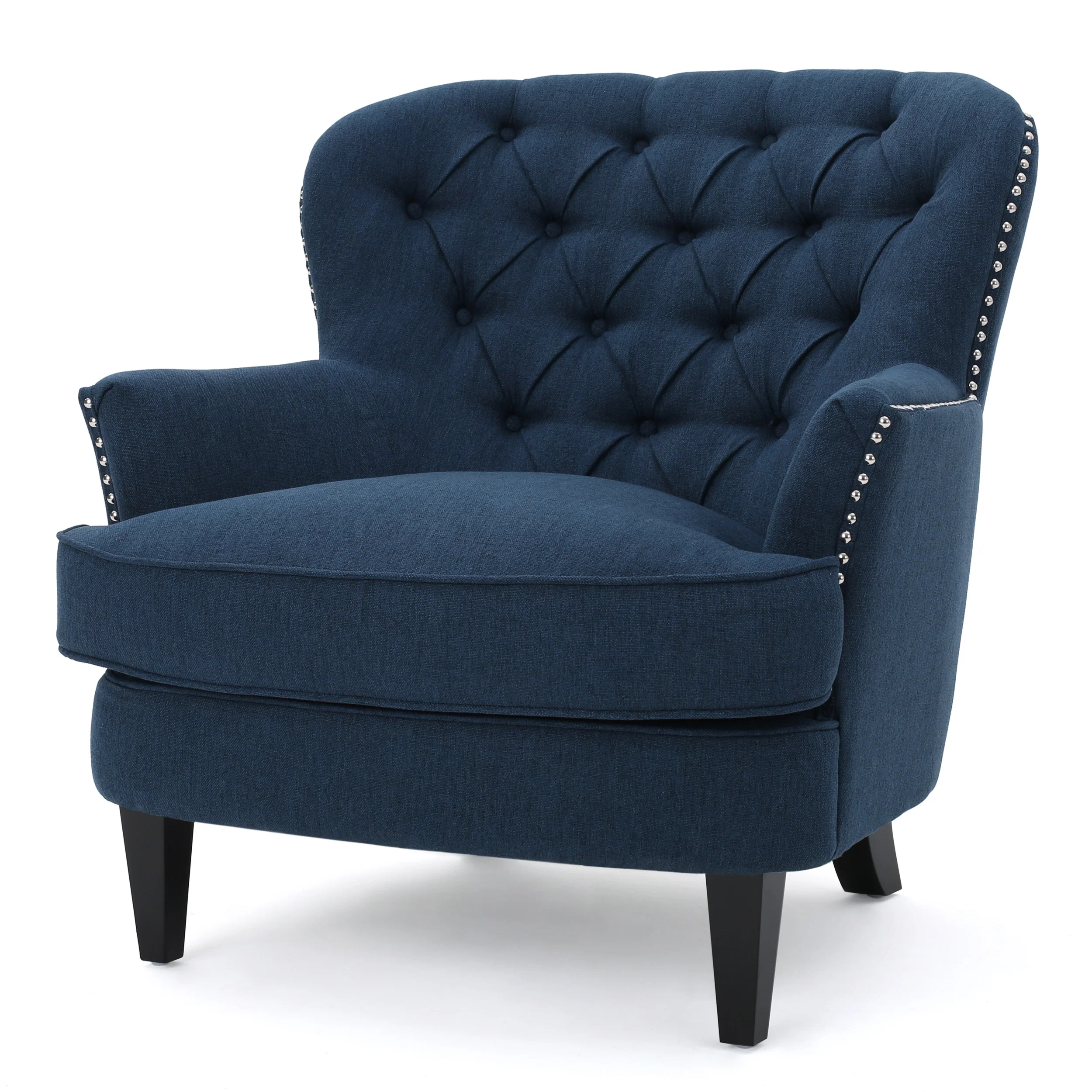 Alfred Button Tufted Fabric Club Chair - furnishings