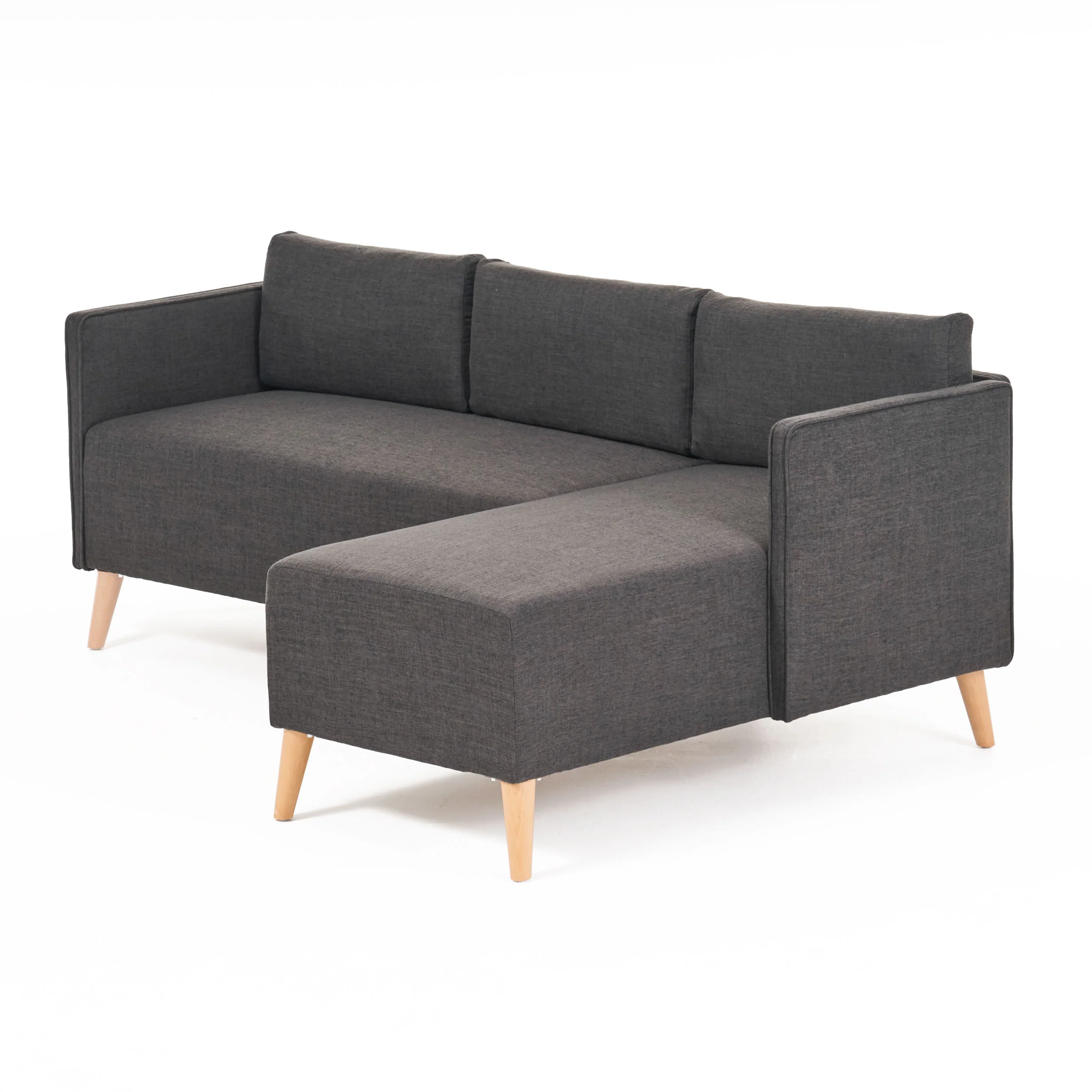 Andresen Mid Century Modern Fabric Chaise Sectional - furnishings