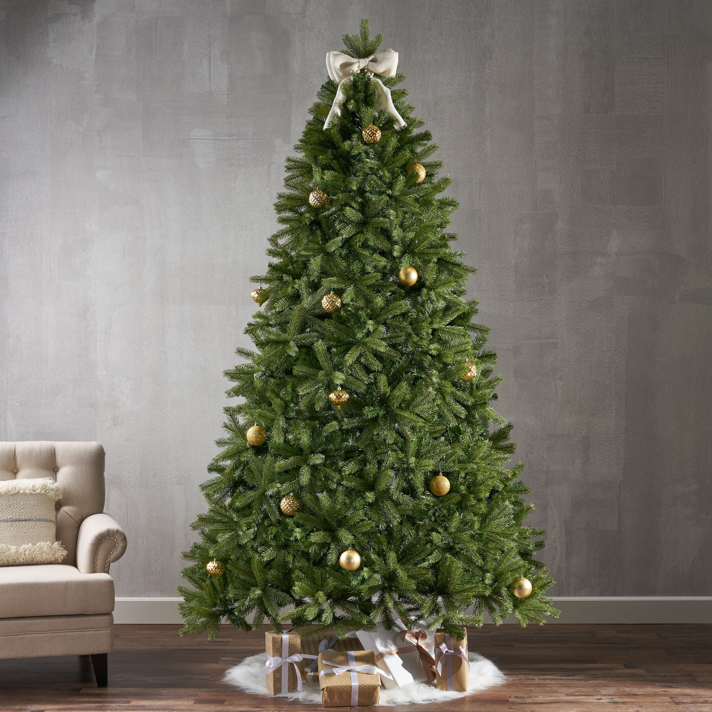 9-foot Mixed Spruce Hinged Artificial Christmas Tree - furnishings