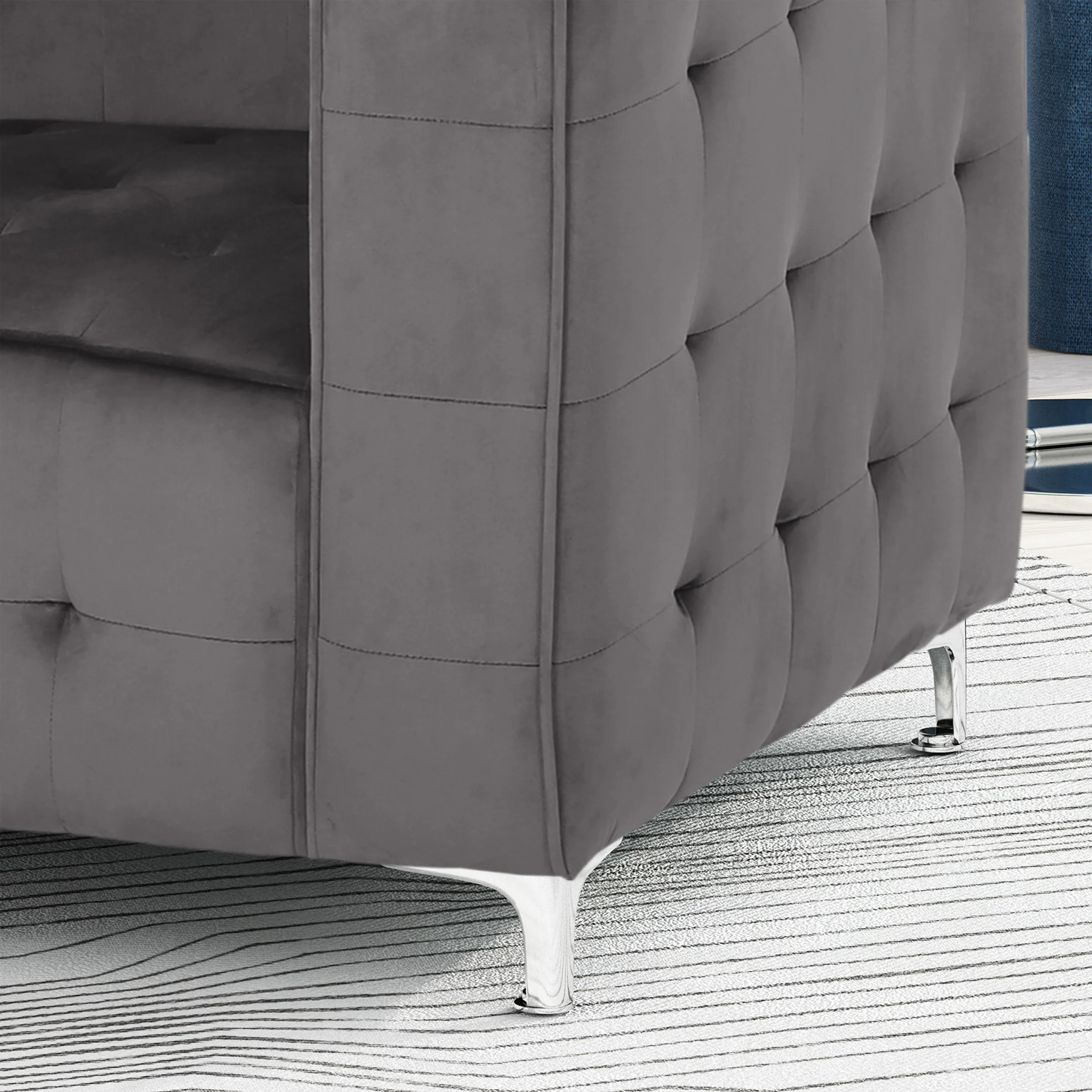 Marwin Modern Glam Cube Velvet Club Chair - furnishings