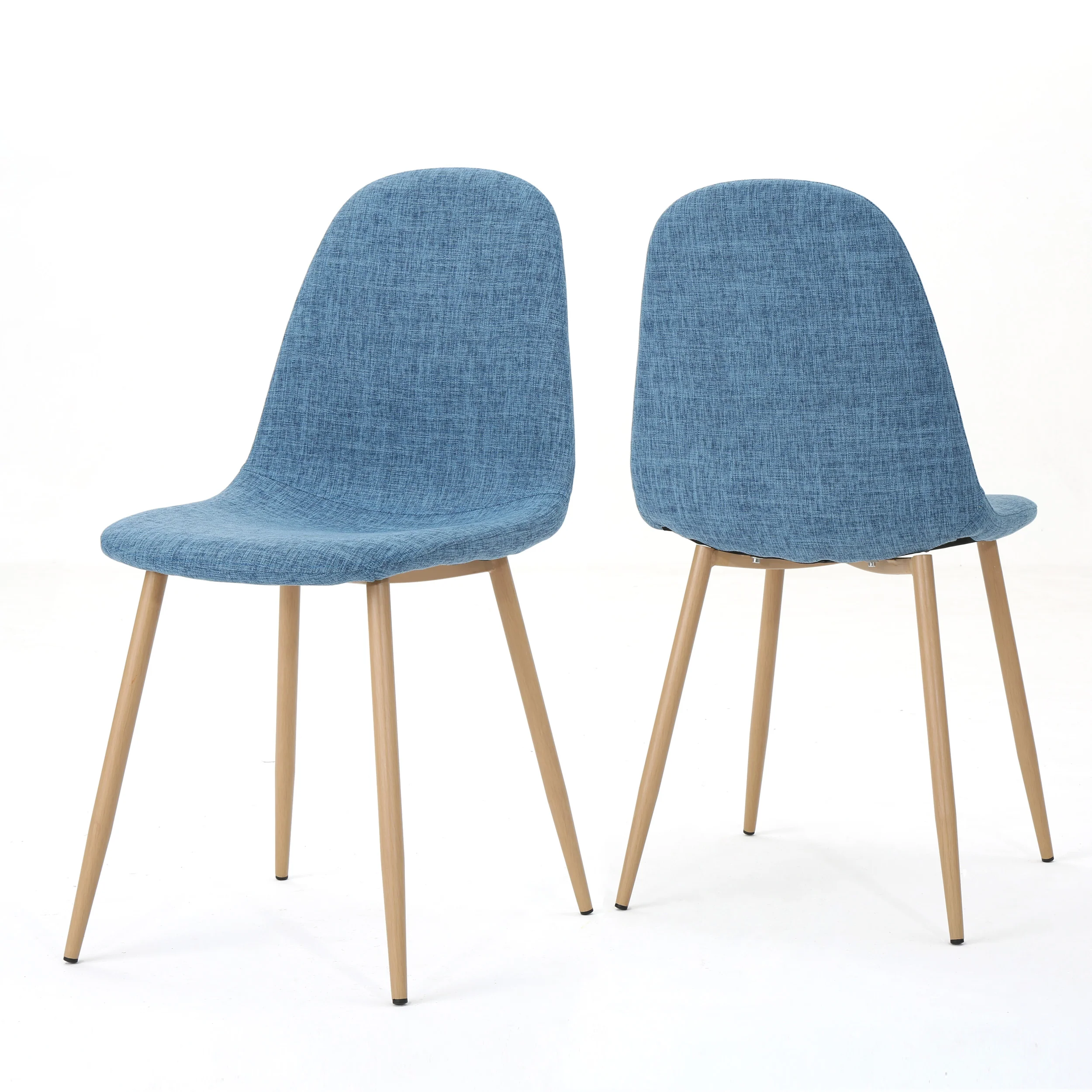 Resta Mid Century Fabric Dining Chairs with Wood Finished Metal Legs (Set of 2) - furnishings