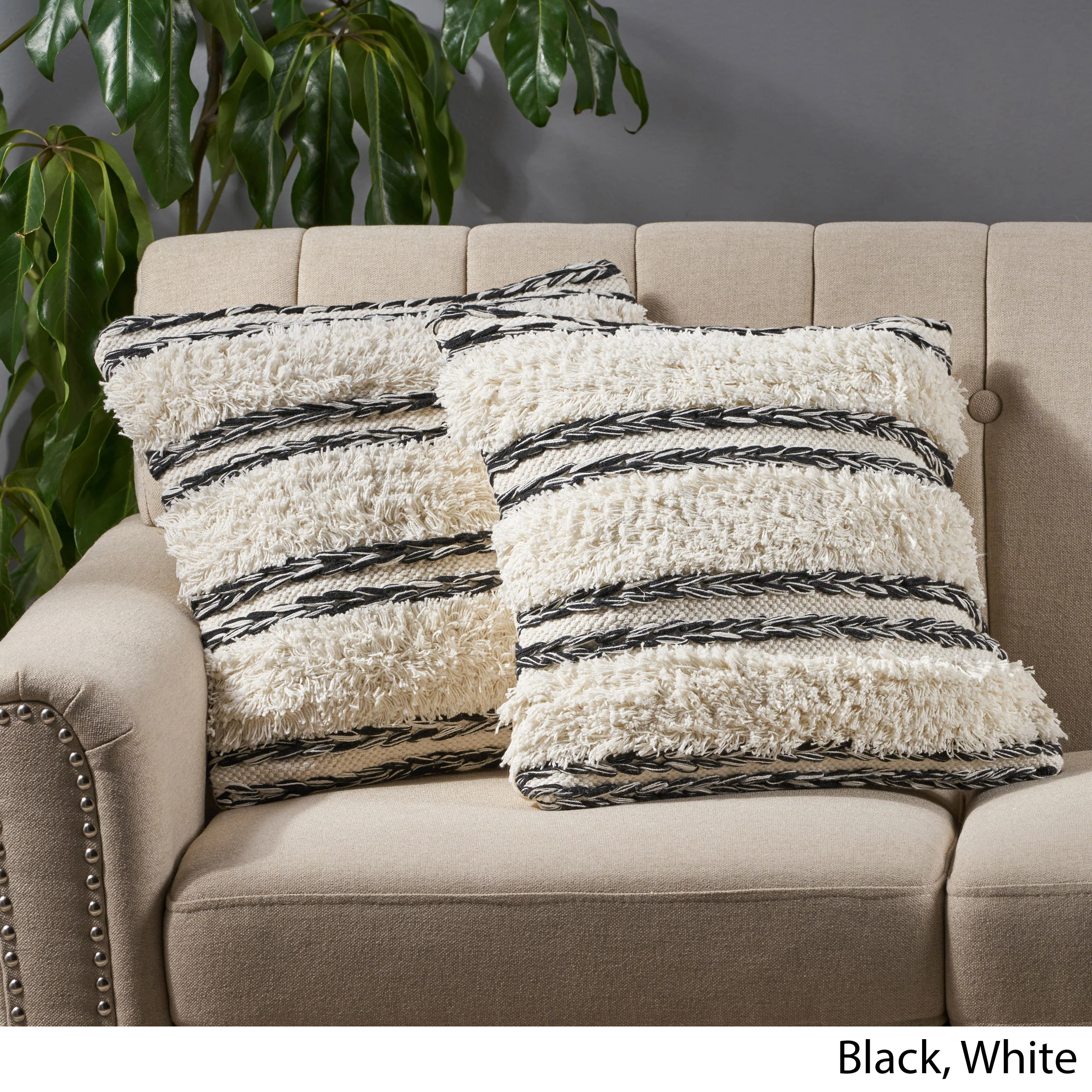 Emoni Boho Cotton Throw Pillow (Set of 2) - furnishings