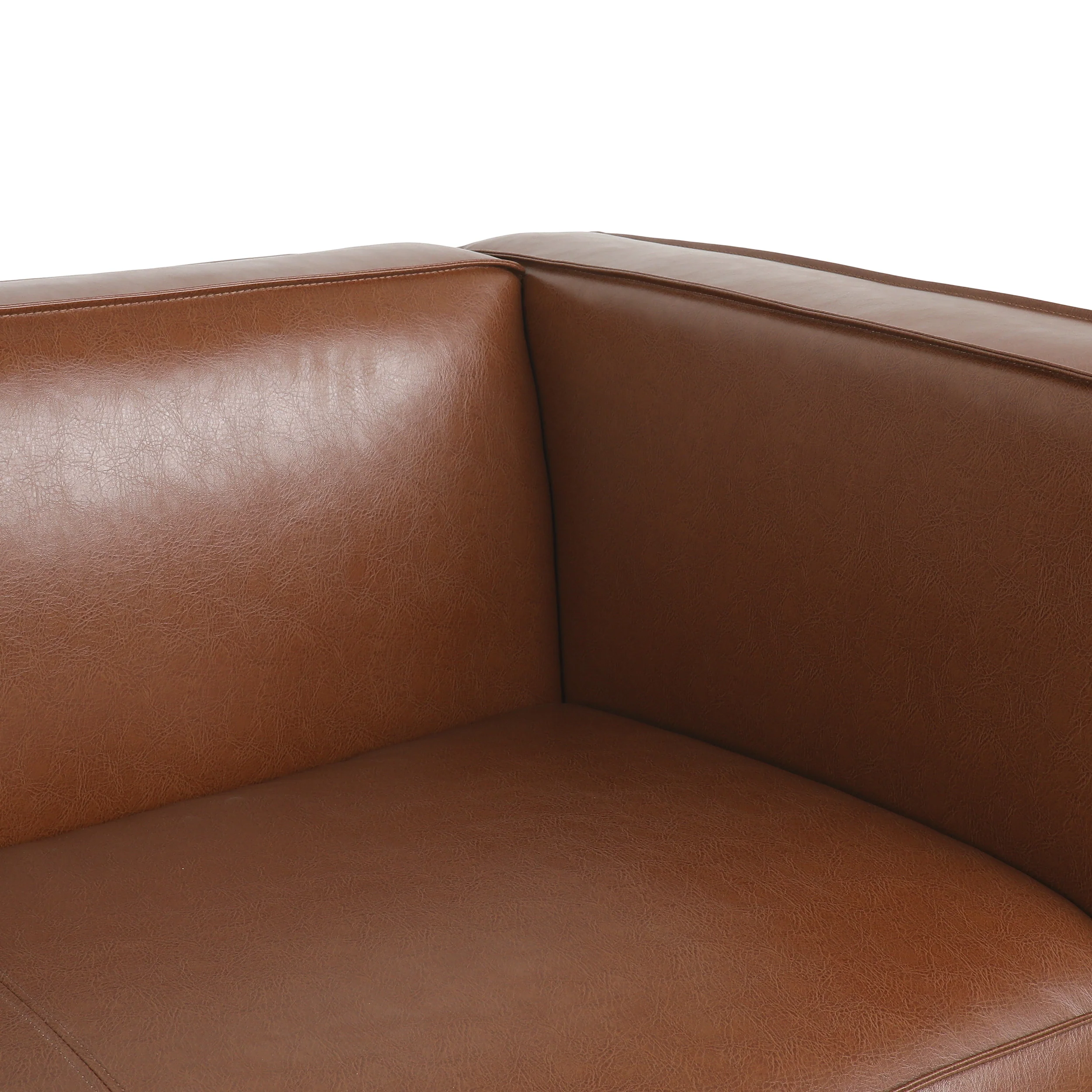 Minkler Contemporary Faux Leather 3 Seater Sofa - furnishings