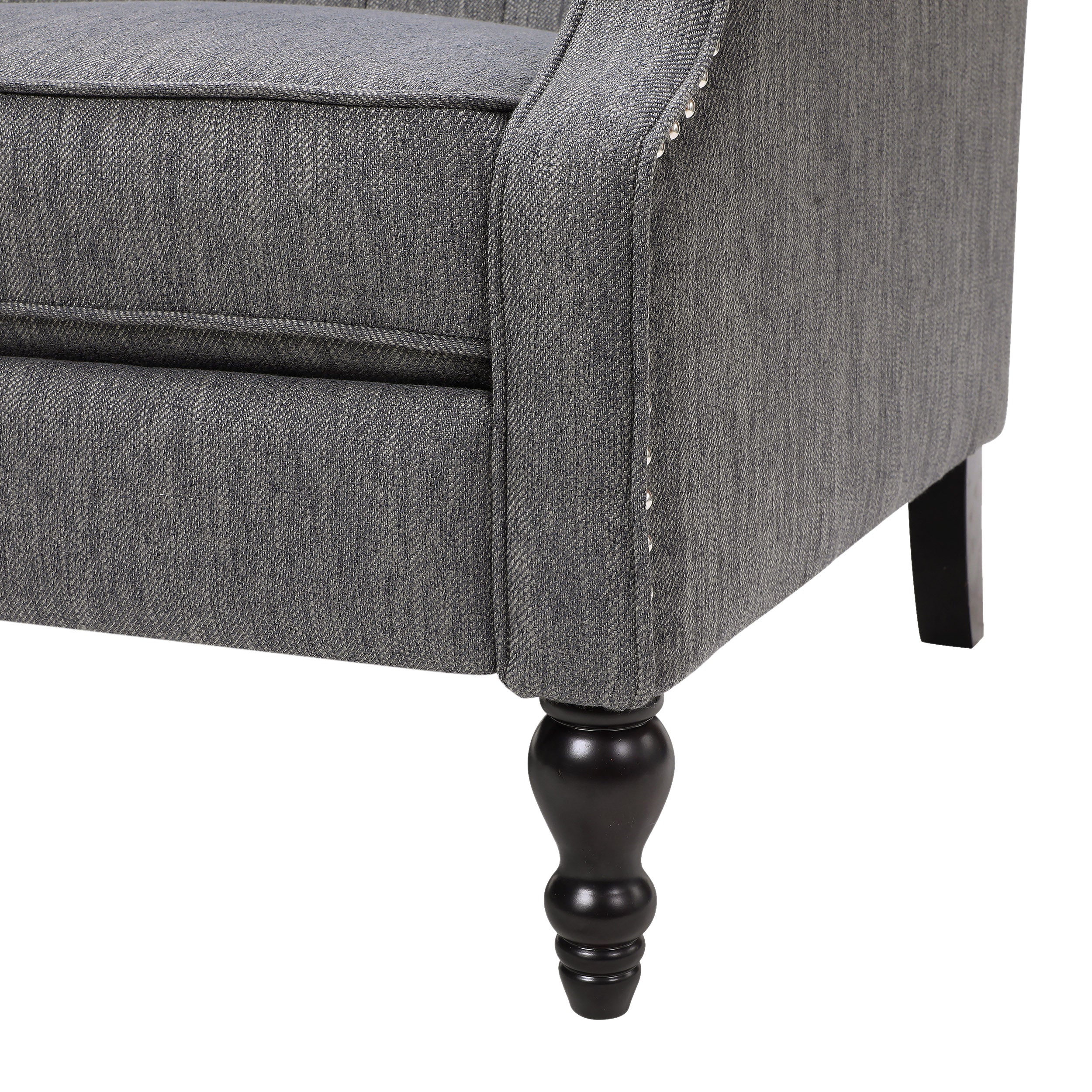 Salome Oversized Tufted Wingback Fabric Push Back Recliner - furnishings