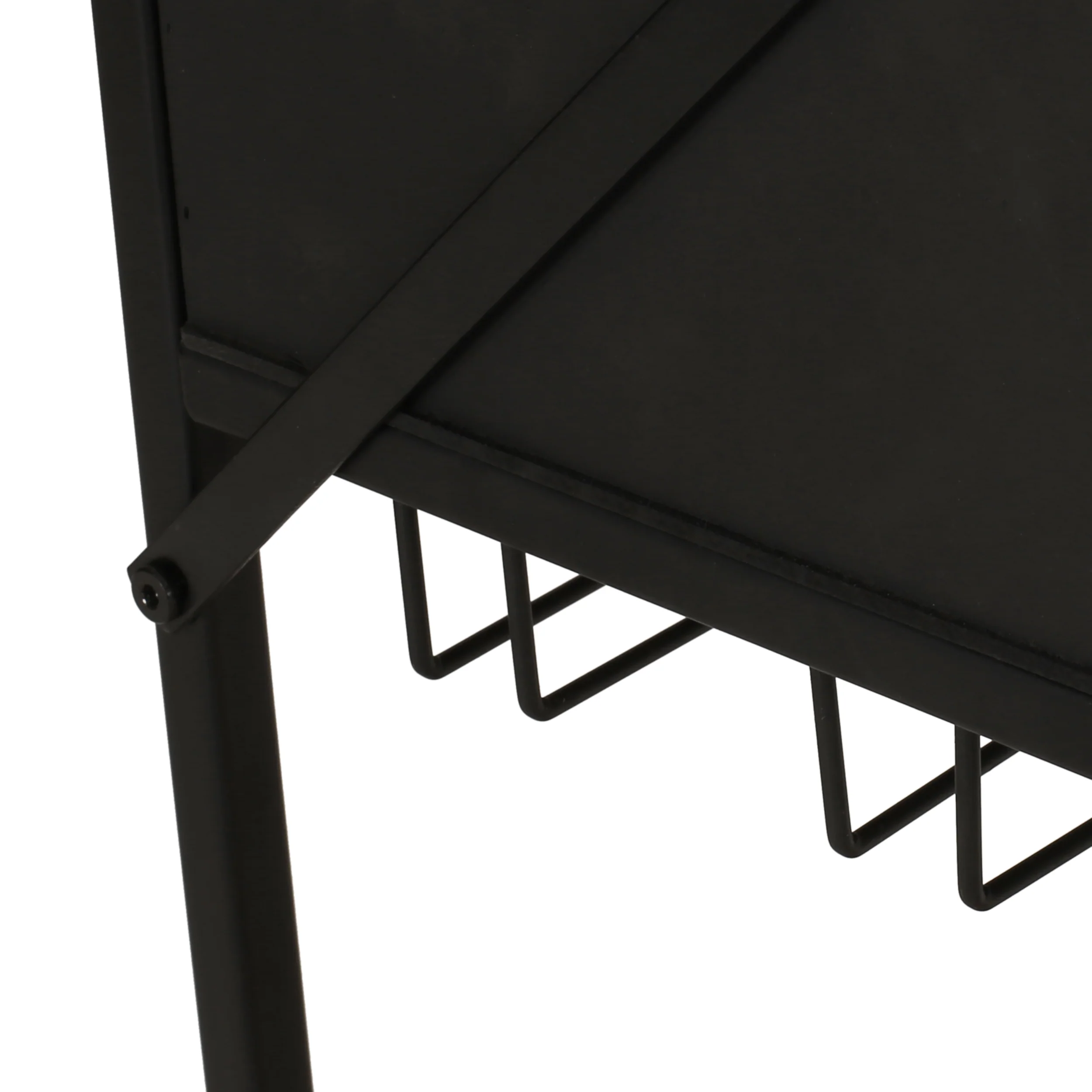 Broadwater Boho Industrial 8 Bottle Wine Rack Console Table with Storage, Natural and Black - furnishings
